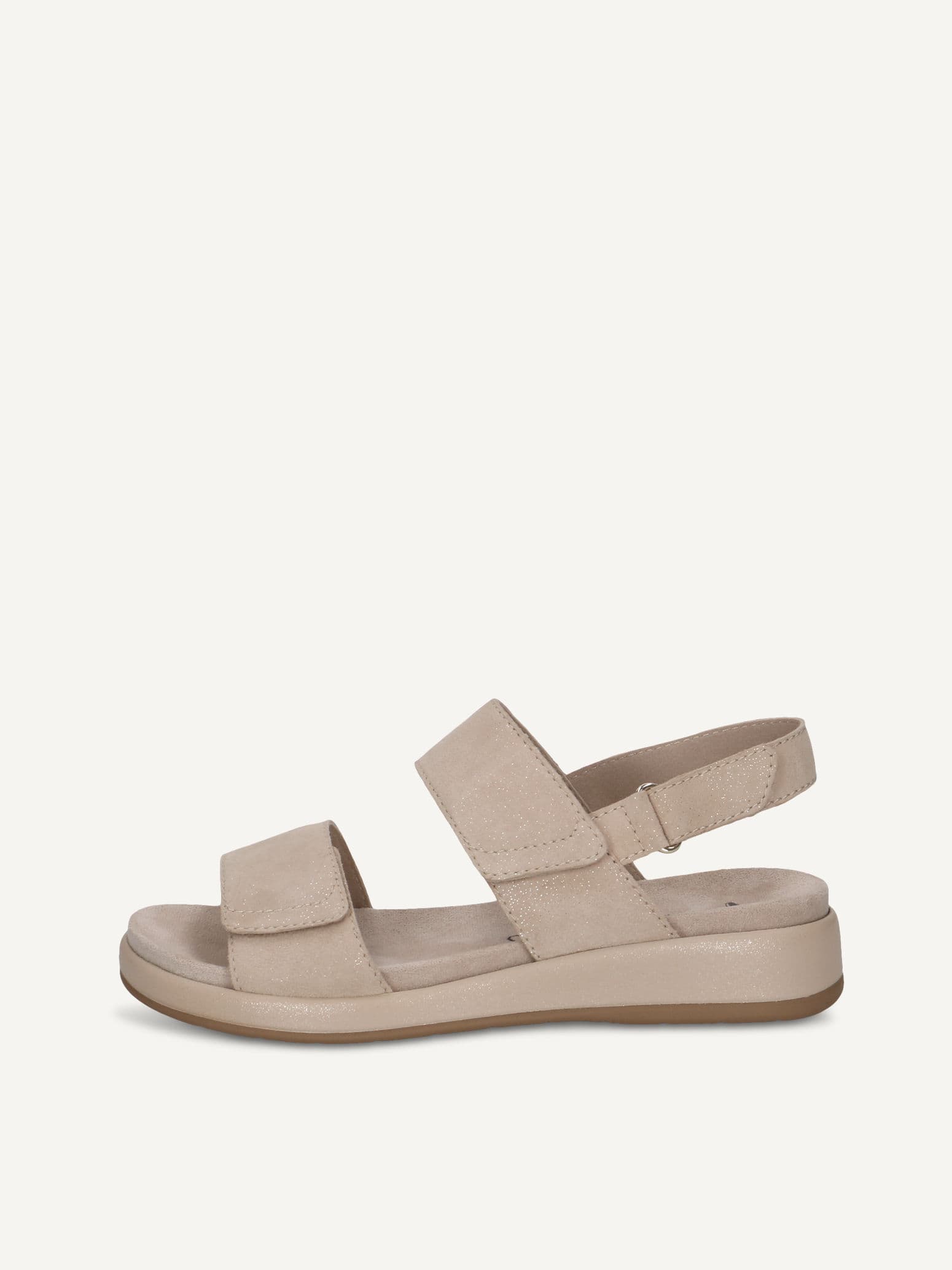 CAPRICE Sandal, beige, made of Leather without heel, Size 42