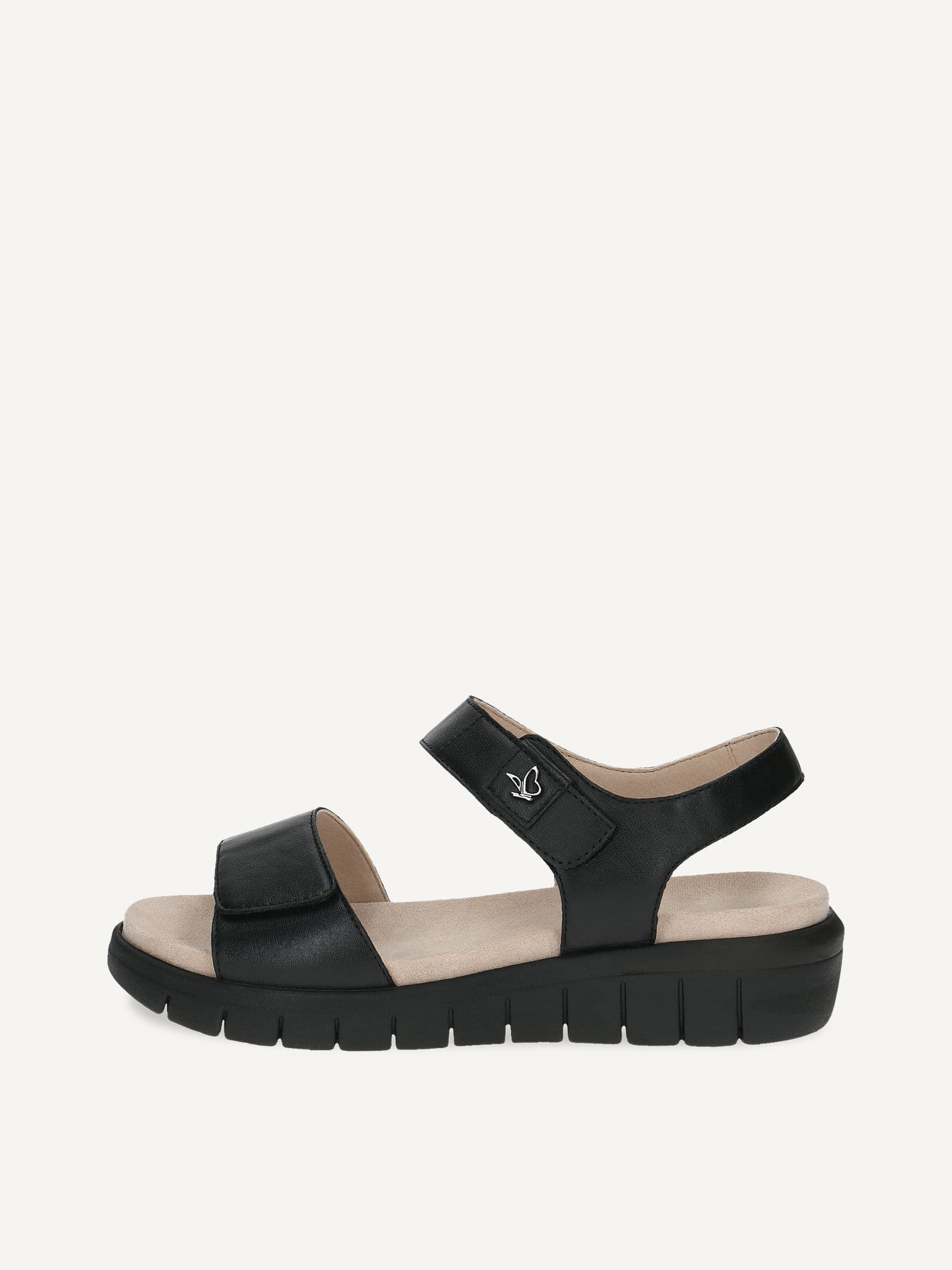 CAPRICE Sandal, black, made of Leather without heel, Size 38