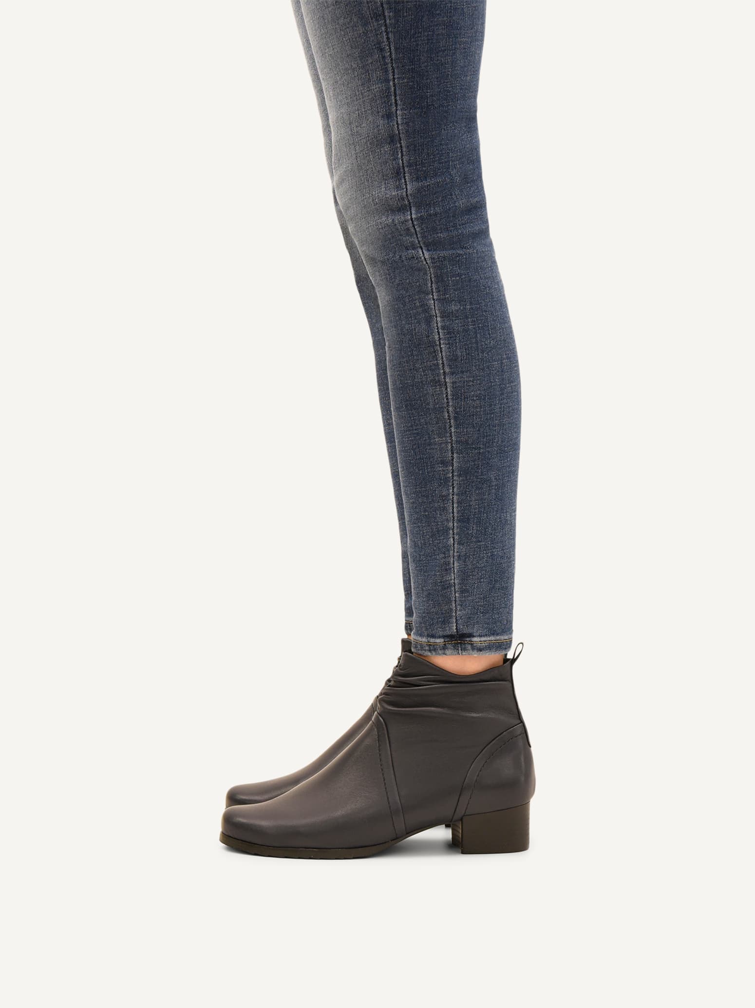 CAPRICE Bootie, blue, made of Leather with Block heel, Size 40.5