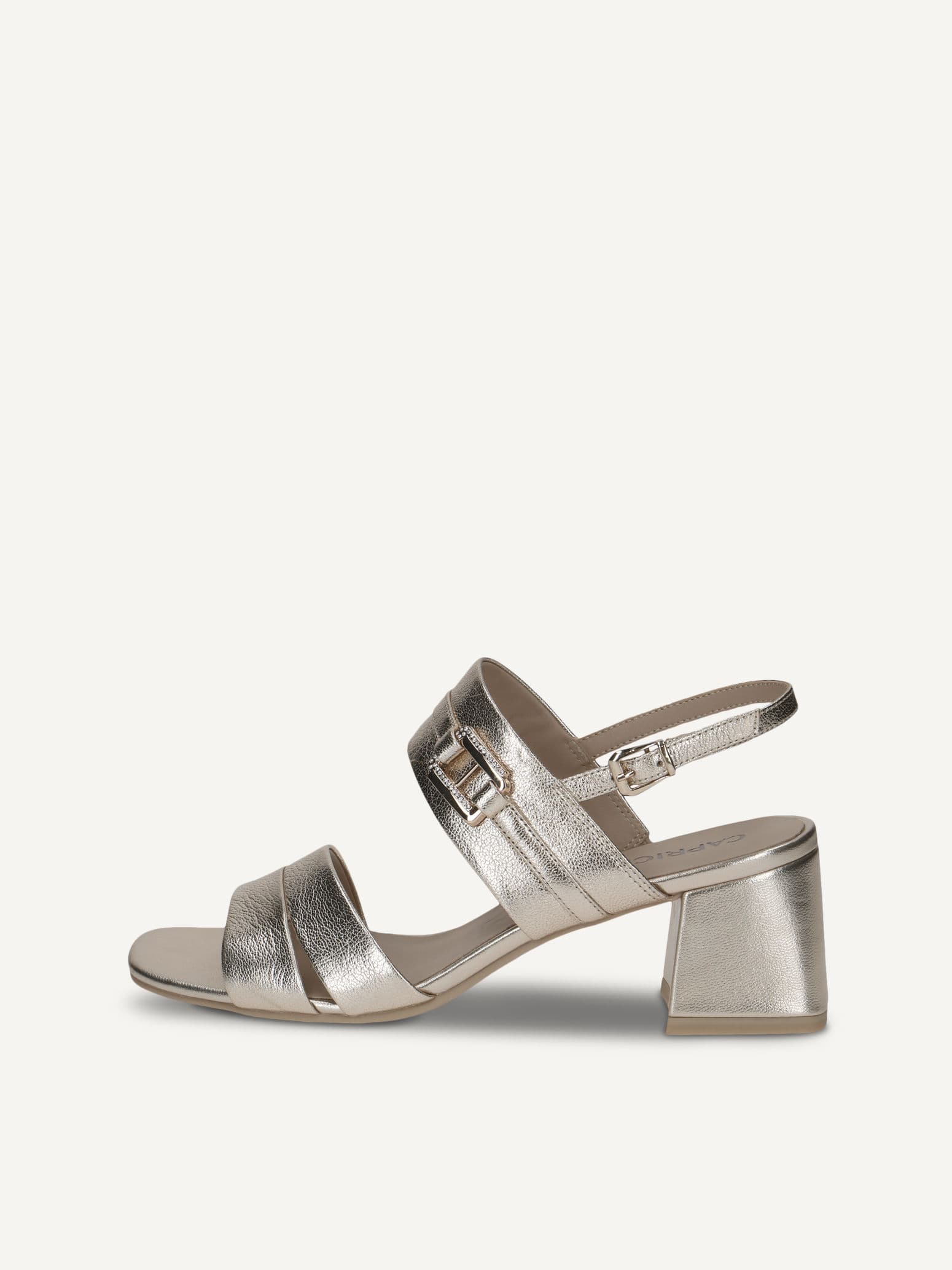CAPRICE Heeled sandal, metallic, made of Leather with Block heel, Size 39