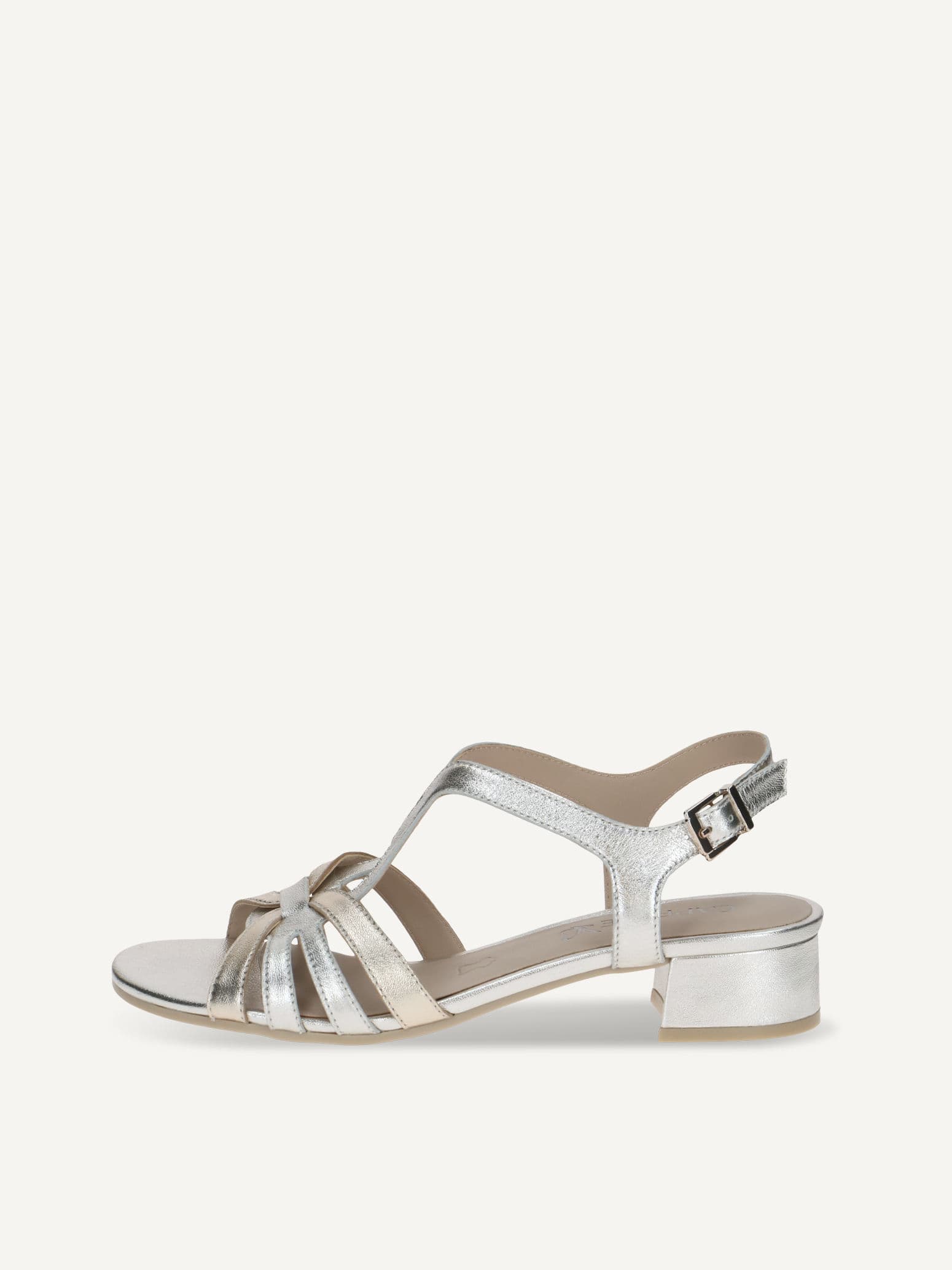 CAPRICE Heeled sandal, gold, made of Leather with Block heel, Size 39