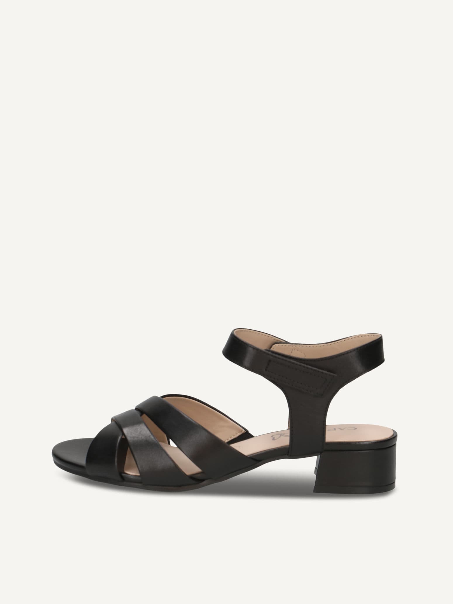 CAPRICE Heeled sandal, black, made of Leather with Block heel, Size 40.5