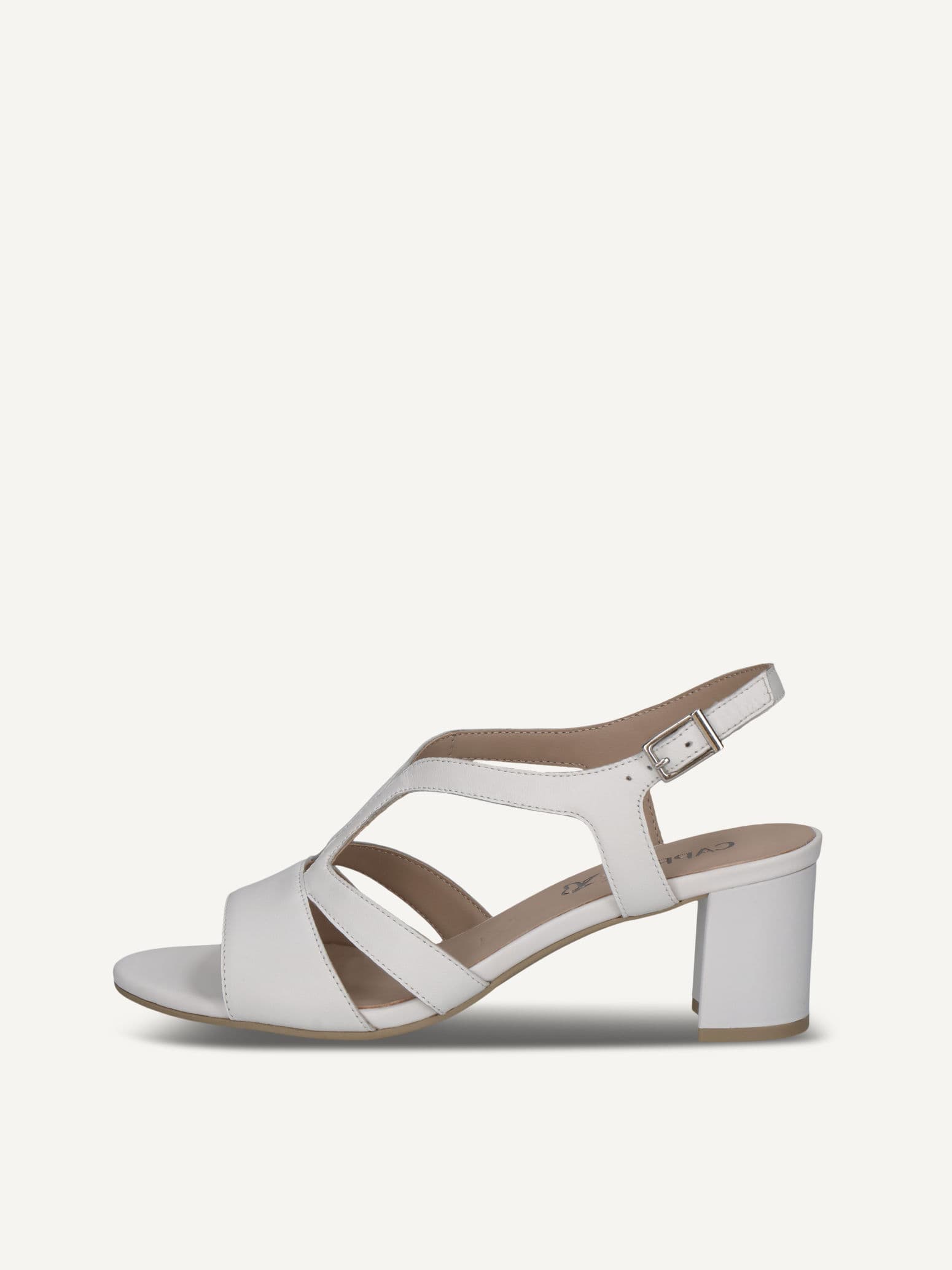 CAPRICE Heeled sandal, white, made of Leather with Block heel, Size 36
