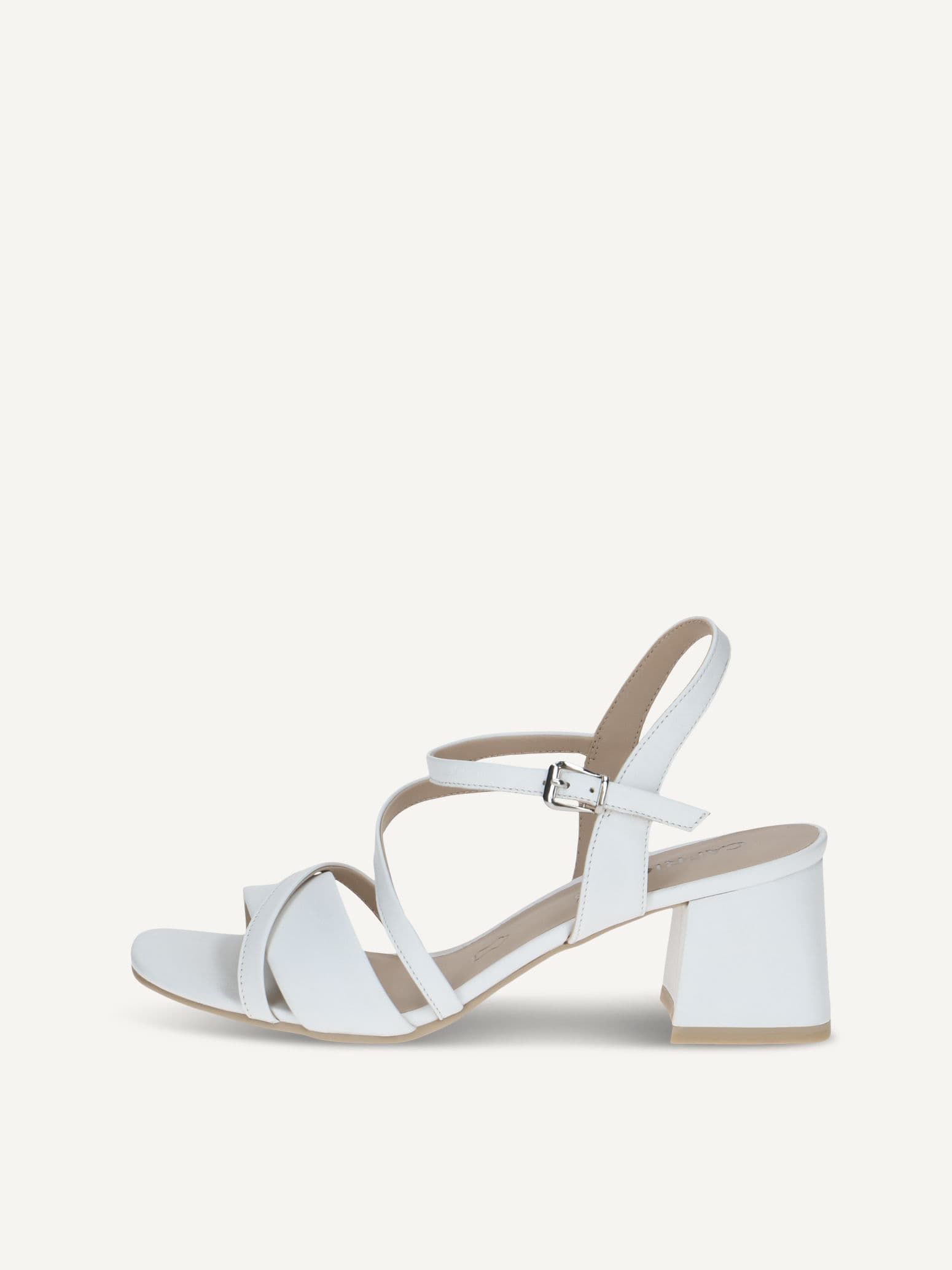 CAPRICE Heeled sandal, white, made of Leather with Block heel, Size 36