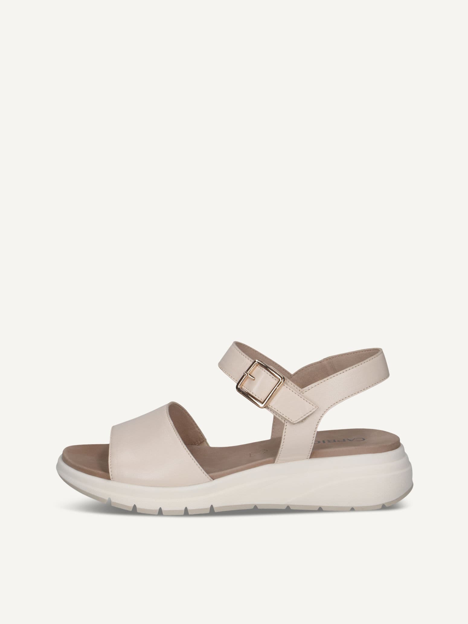 CAPRICE Sandal, beige, made of Leather without heel, Size 42