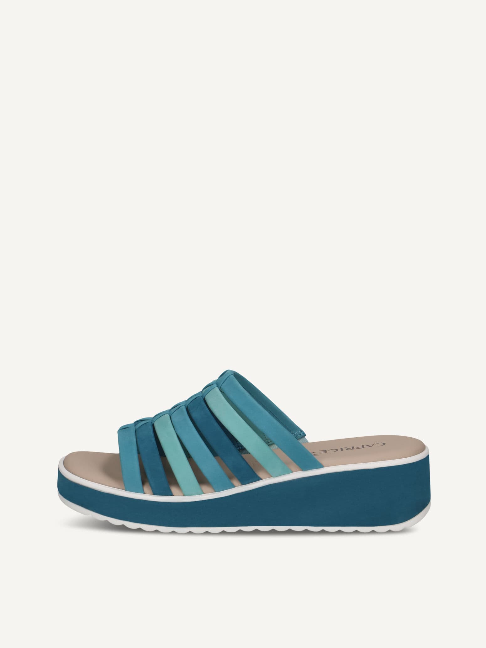 CAPRICE Mule, blue, made of Leather with Wedge heel, Size 36