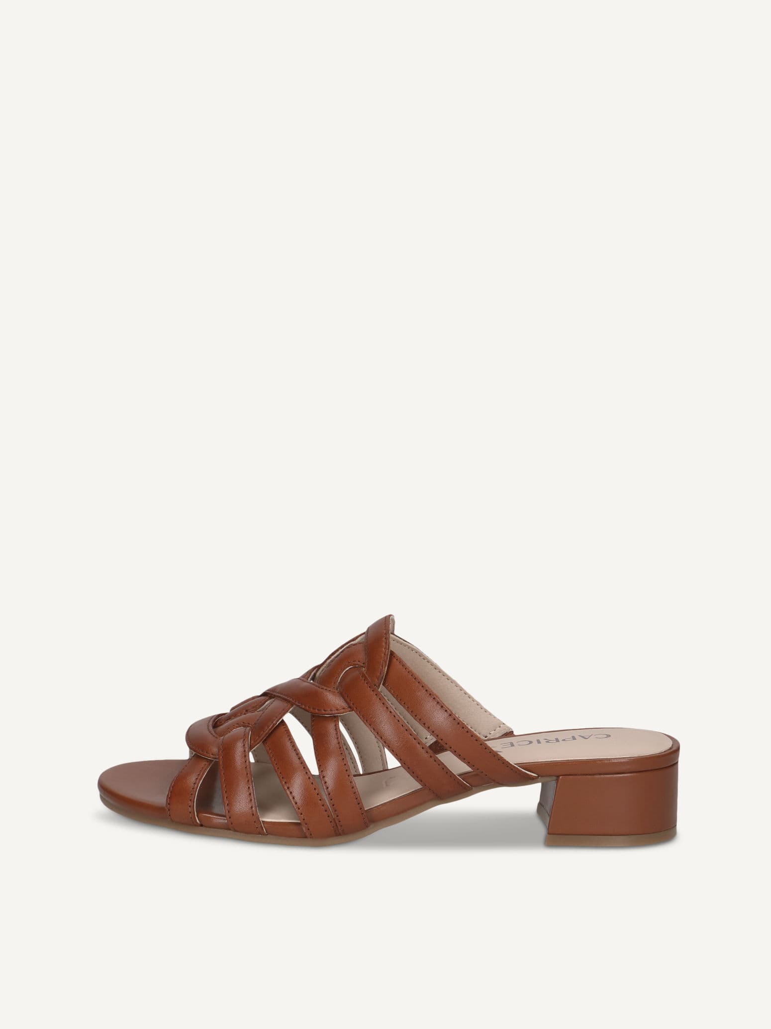 CAPRICE Mule, brown, made of Leather with Block heel, Size 38.5