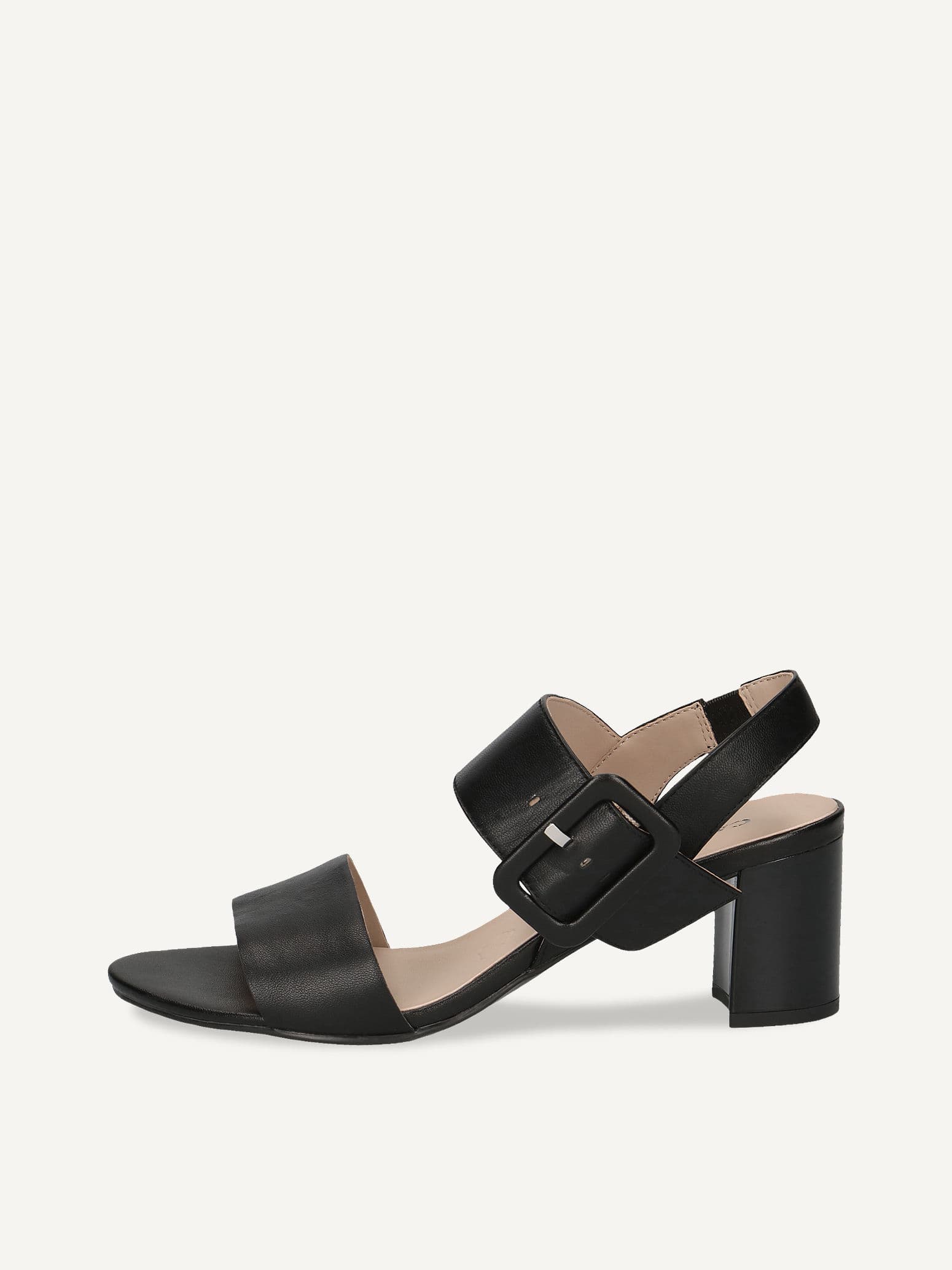 CAPRICE Heeled sandal, black, made of Leather with Block heel, Size 38.5