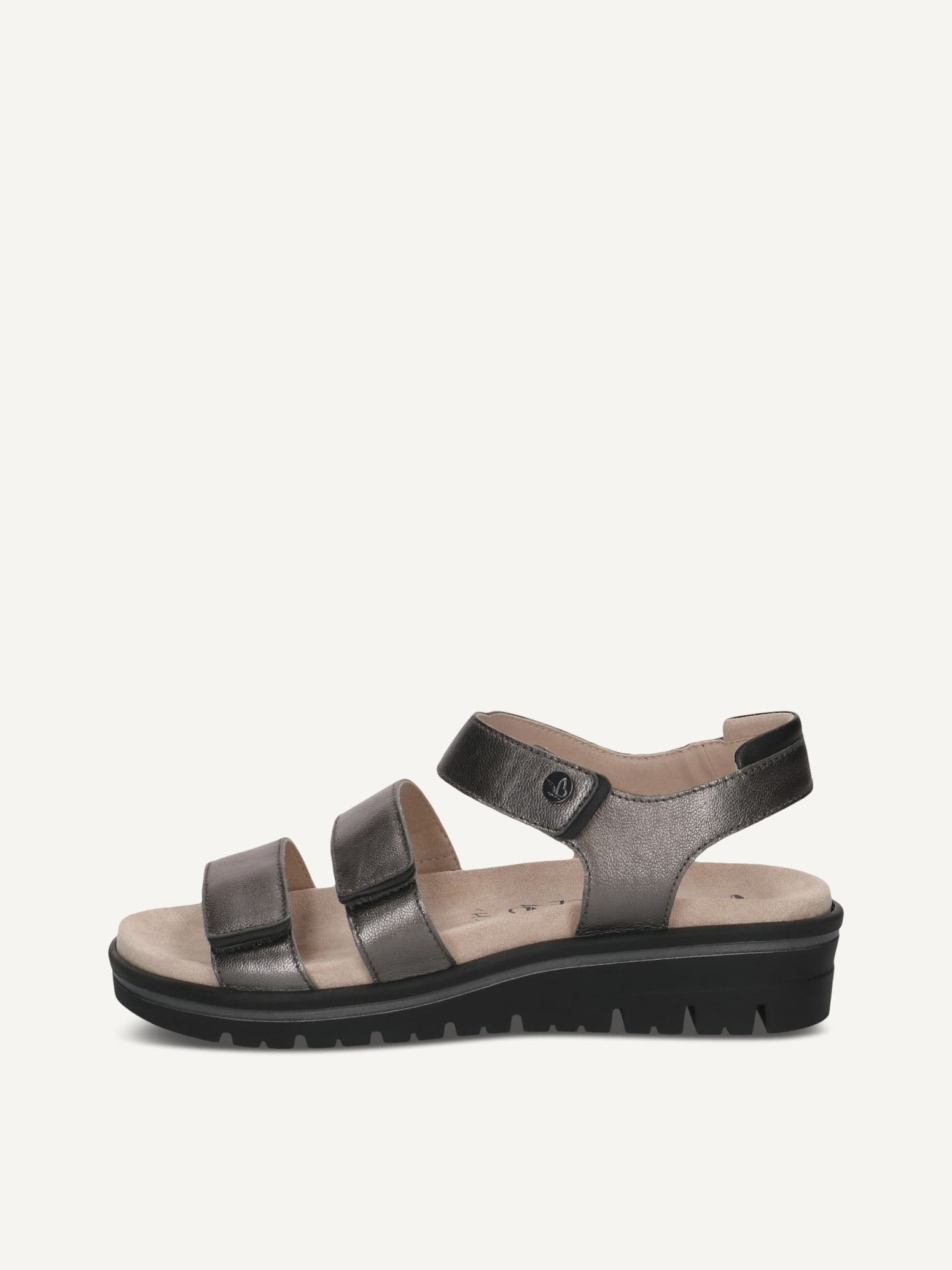 CAPRICE Sandal, grey, made of Leather with Wedge heel, Size 38