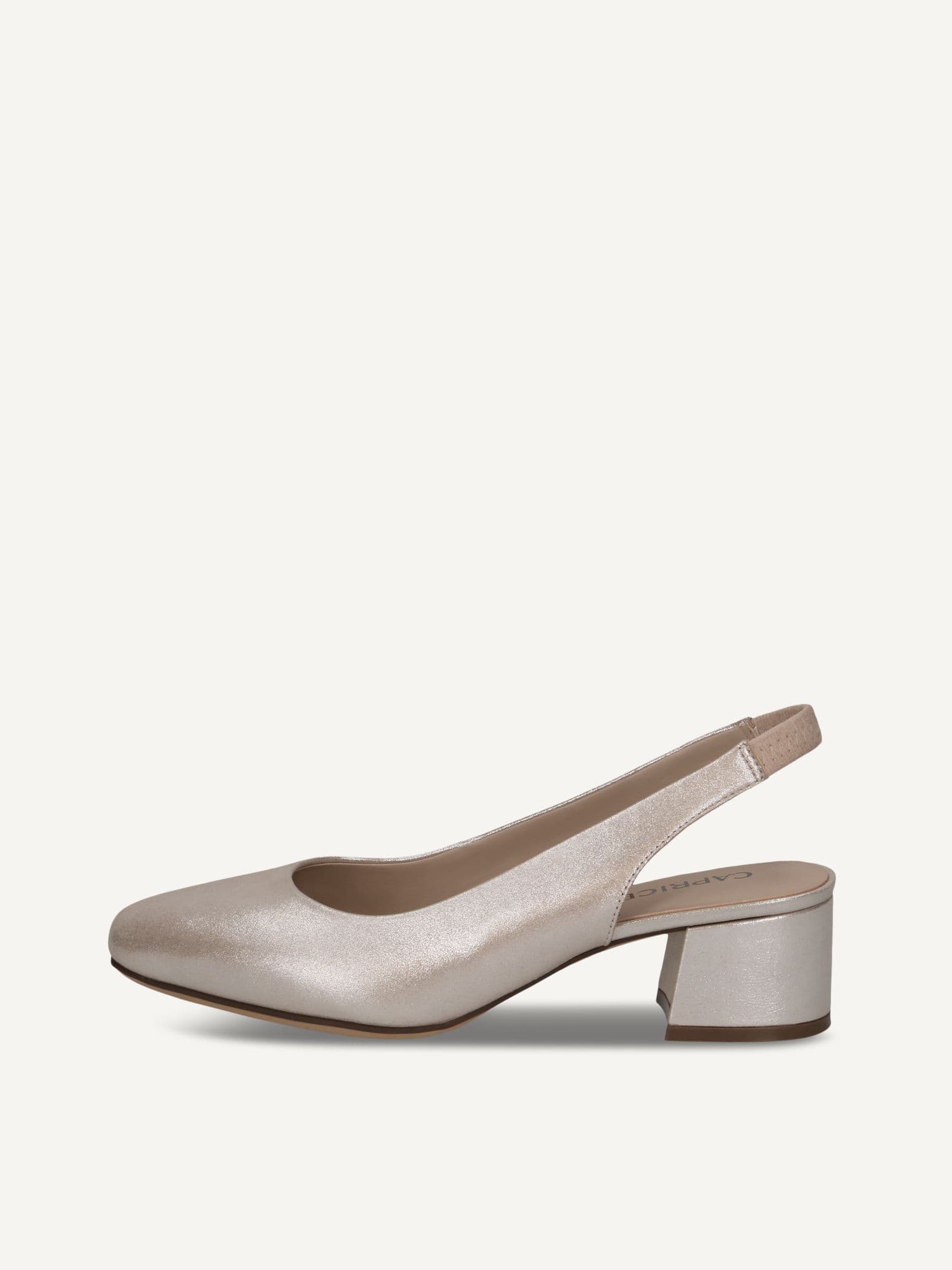 CAPRICE sling pumps, brown, made of Leather with Trapeze heel, Size 42