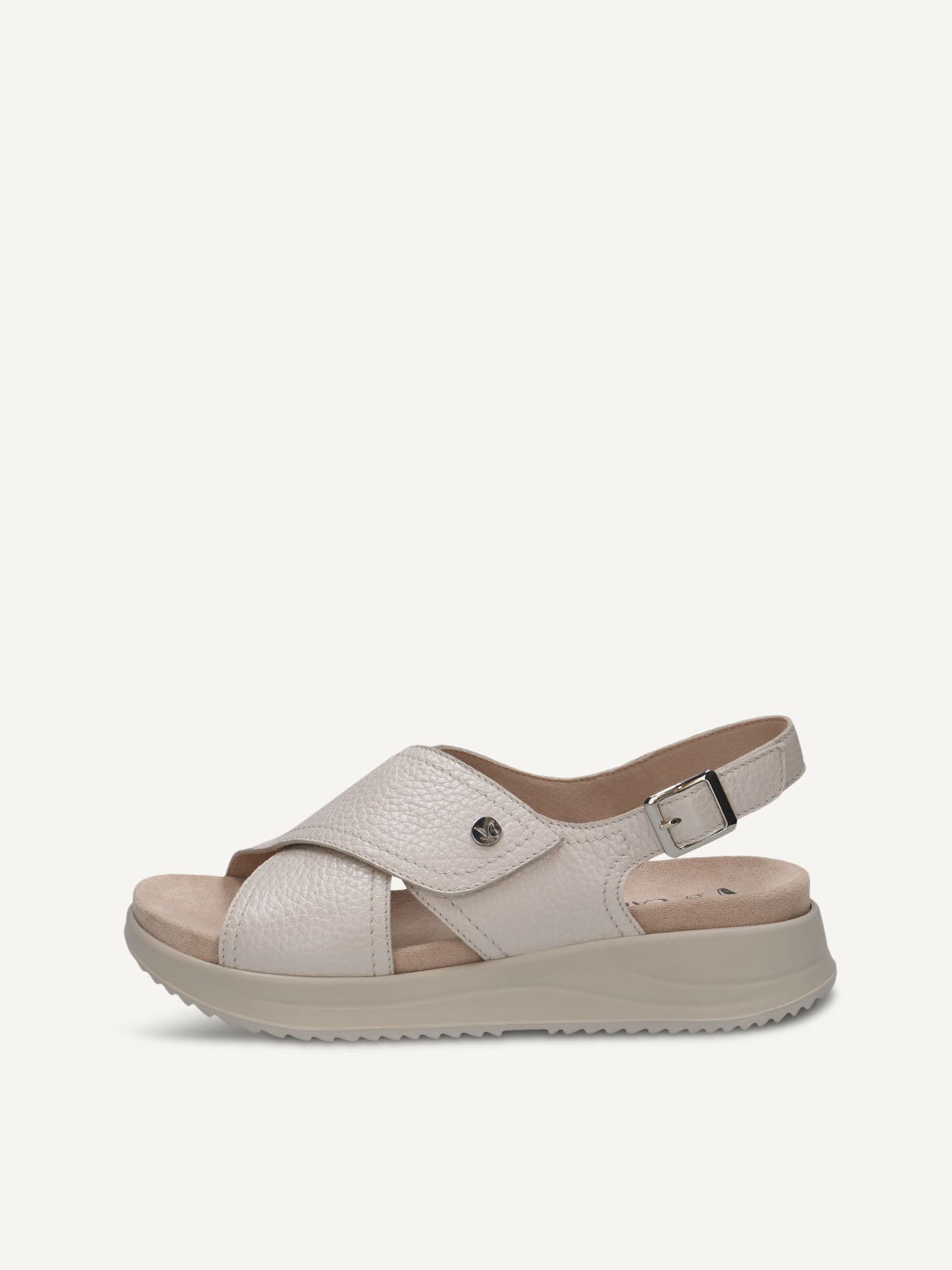 CAPRICE Sandal, white, made of Leather without heel, Size 38
