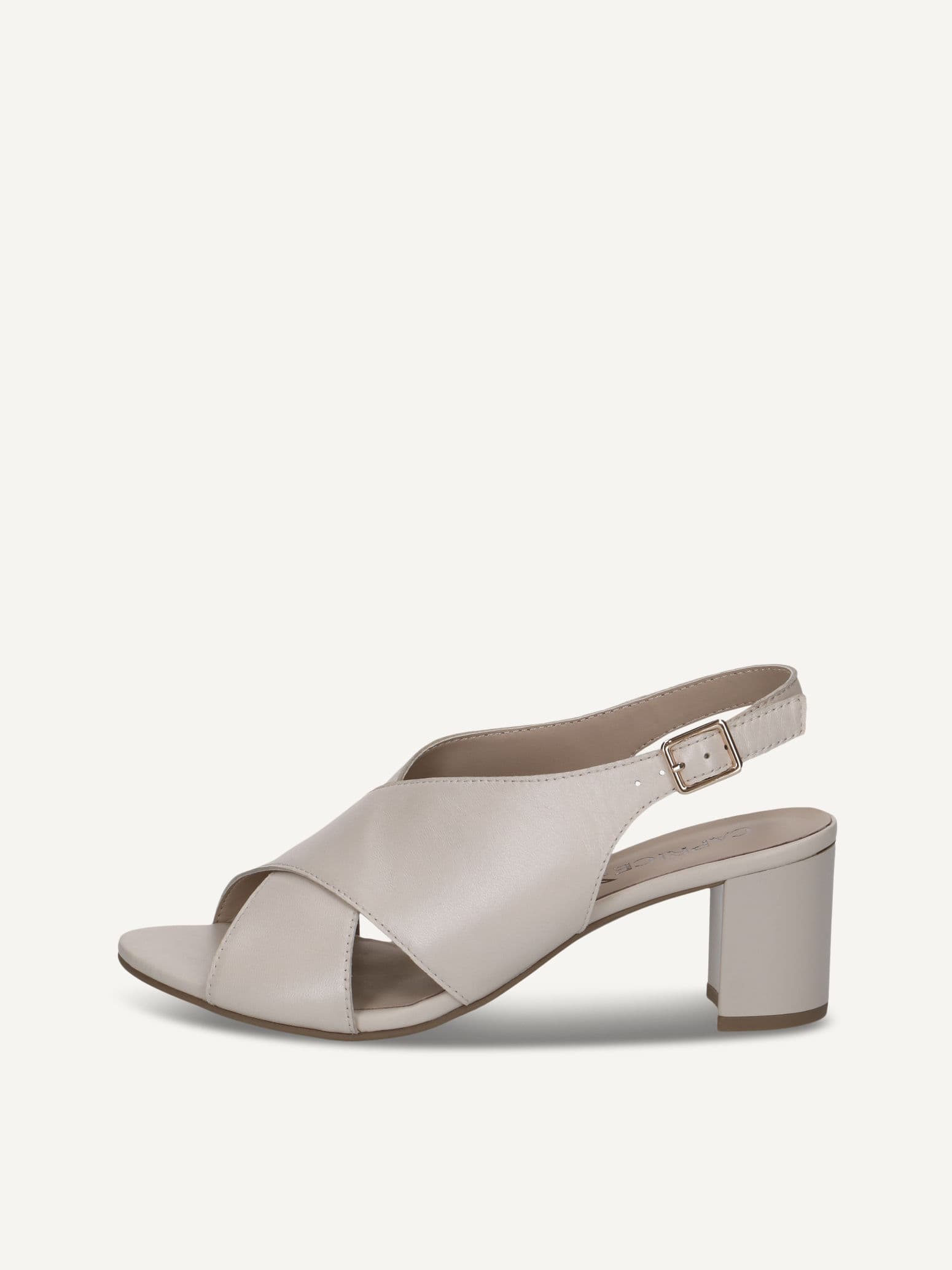 CAPRICE Heeled sandal, beige, made of Leather with Block heel, Size 36