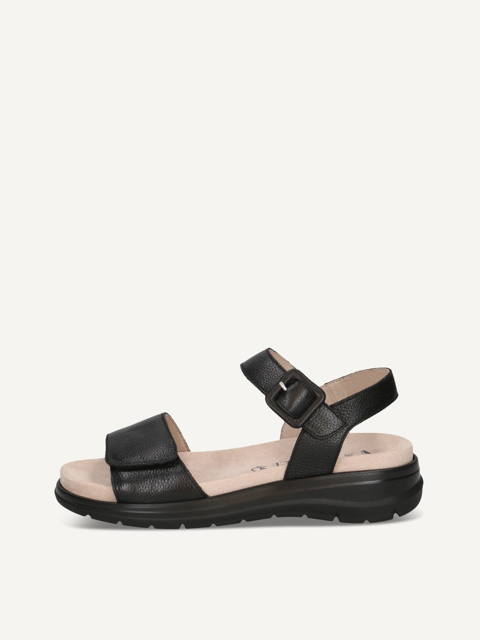 CAPRICE Sandal, black, made of Leather without heel, Size 40