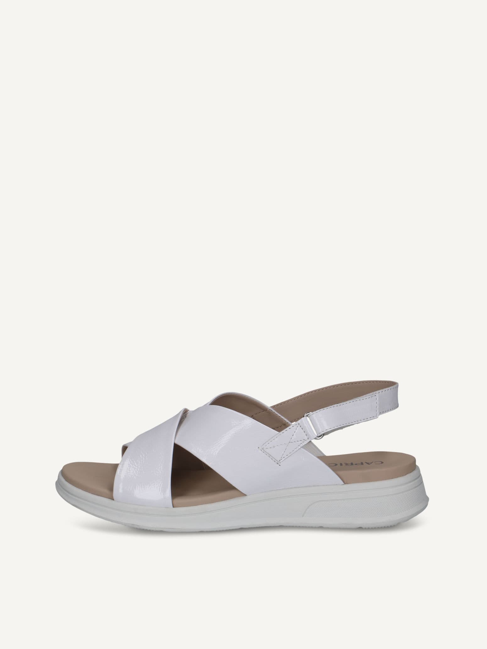 CAPRICE Sandal, white, made of Leather without heel, Size 36