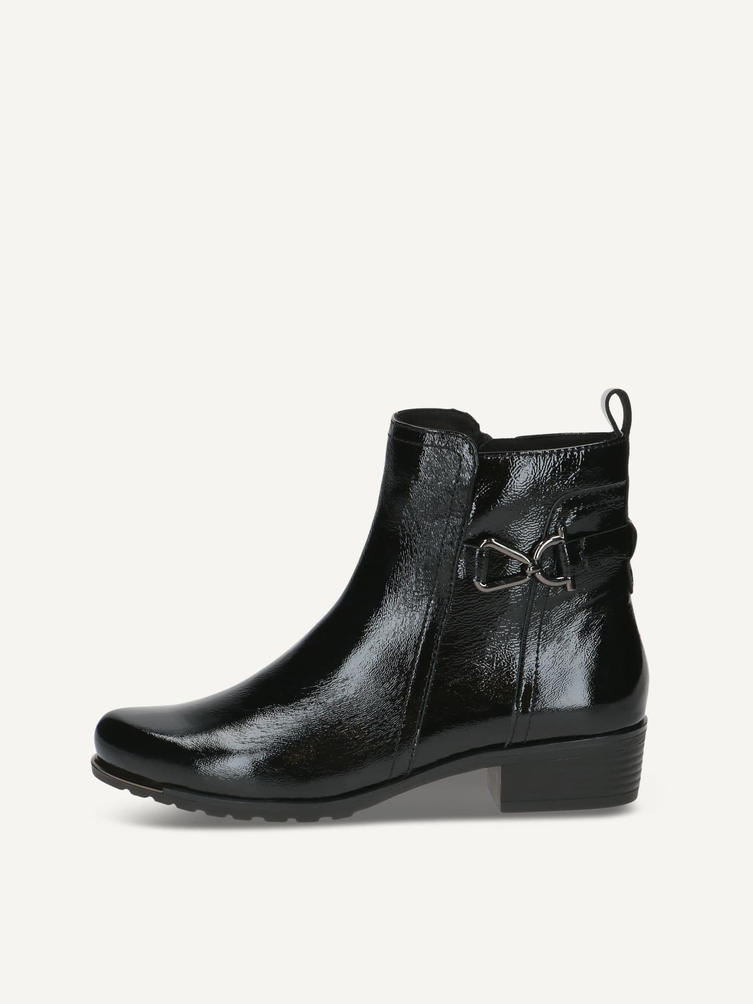 CAPRICE Bootie, black, made of Leather with Block heel, Size 38.5
