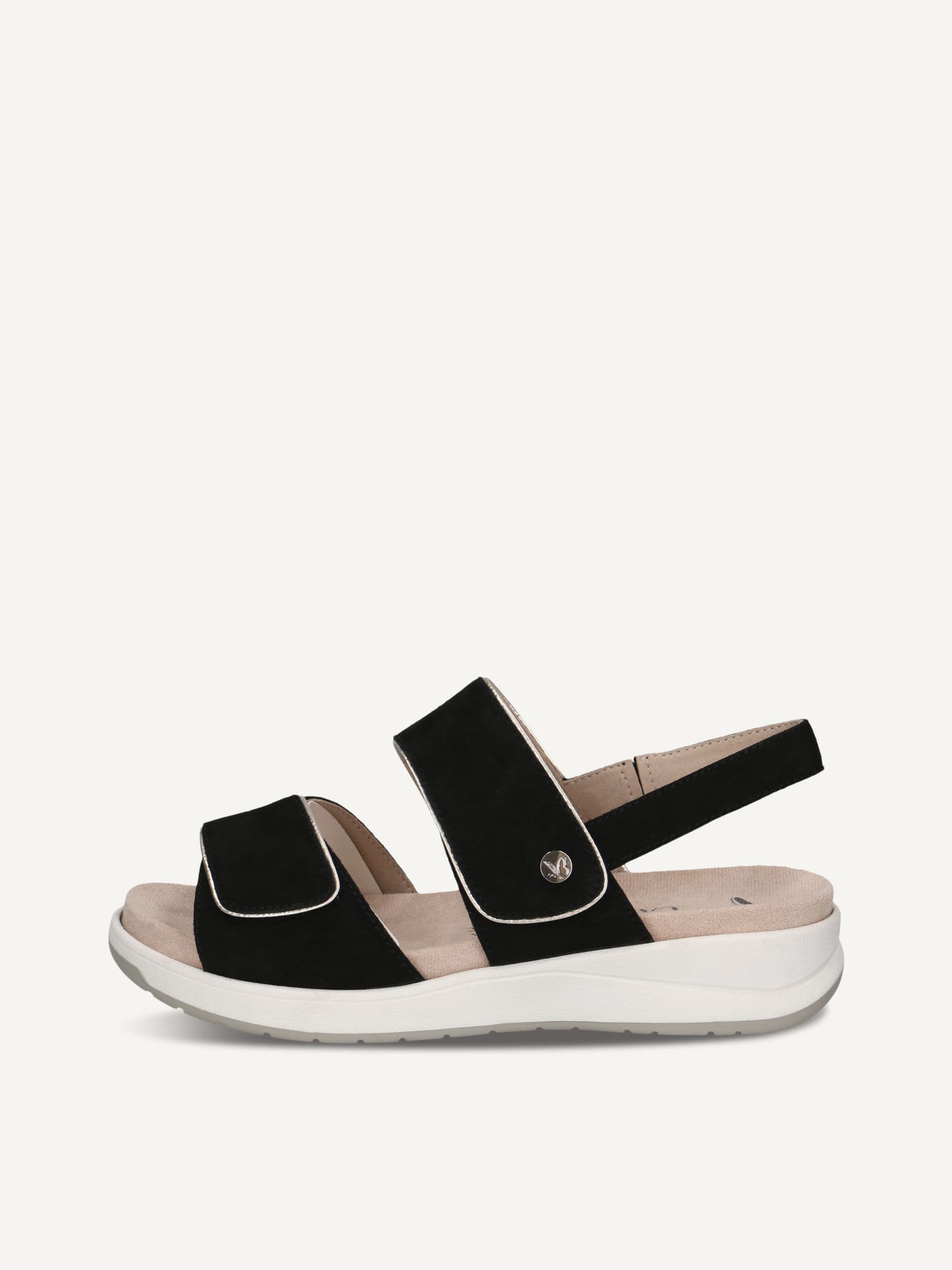 CAPRICE Heeled sandal, black, made of Leather and textile without heel, Size 37