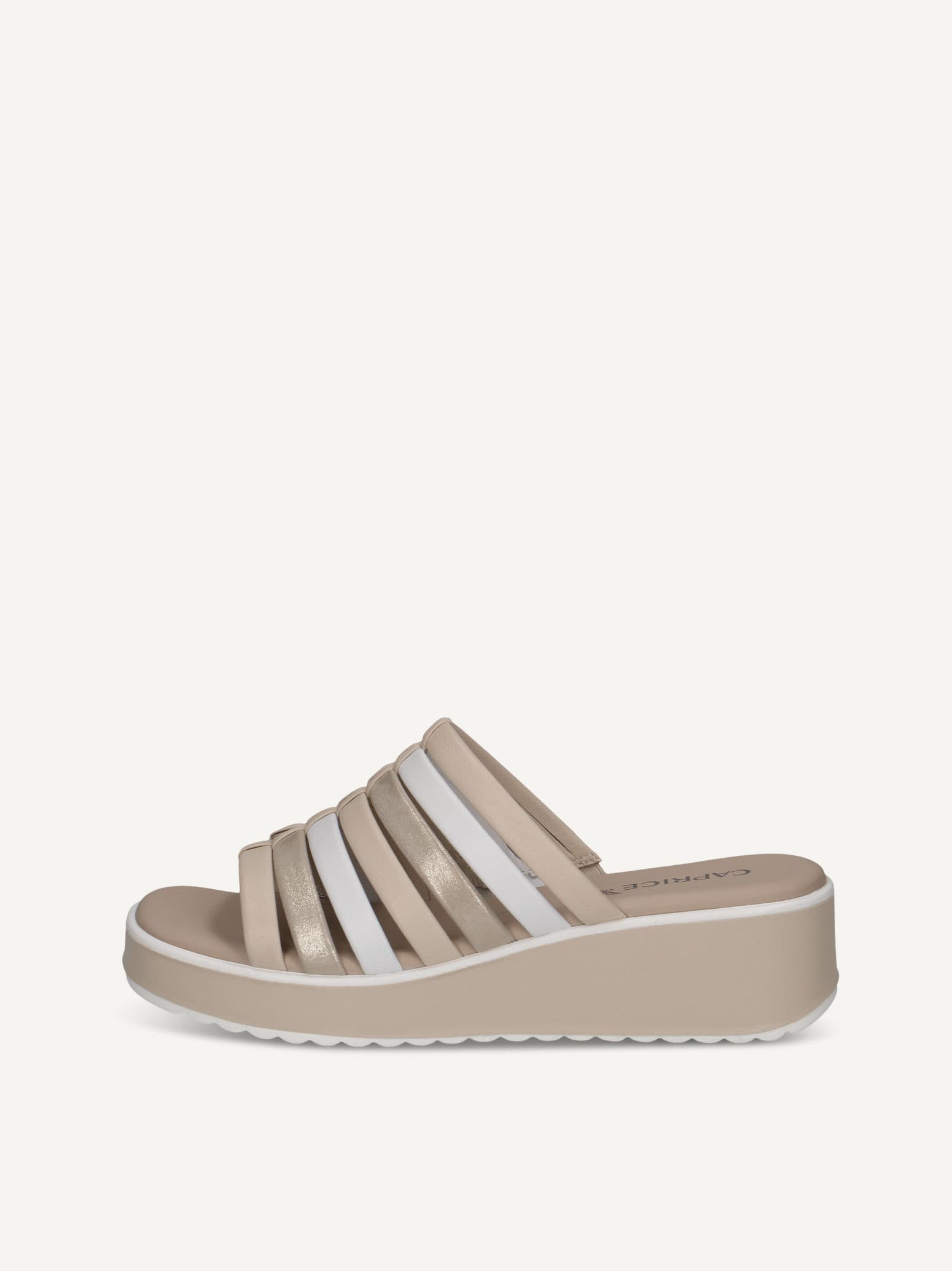 CAPRICE Mule, white, made of Leather with Wedge heel, Size 40
