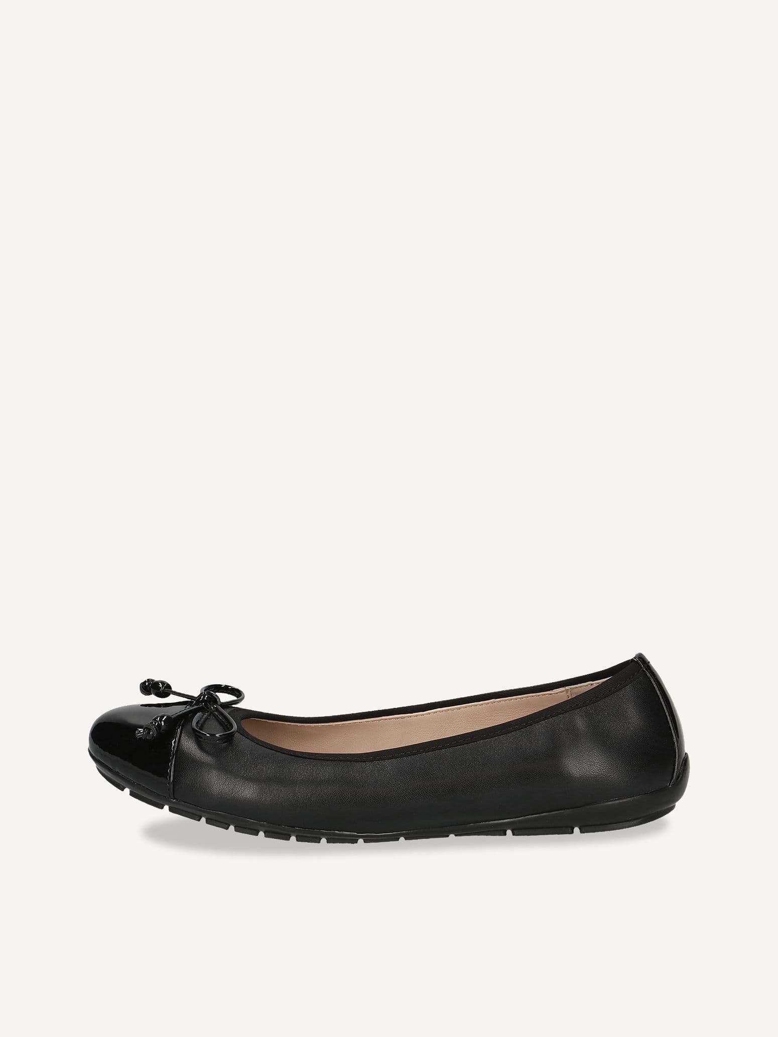CAPRICE Ballerina, black, made of Leather and textile, Size 38