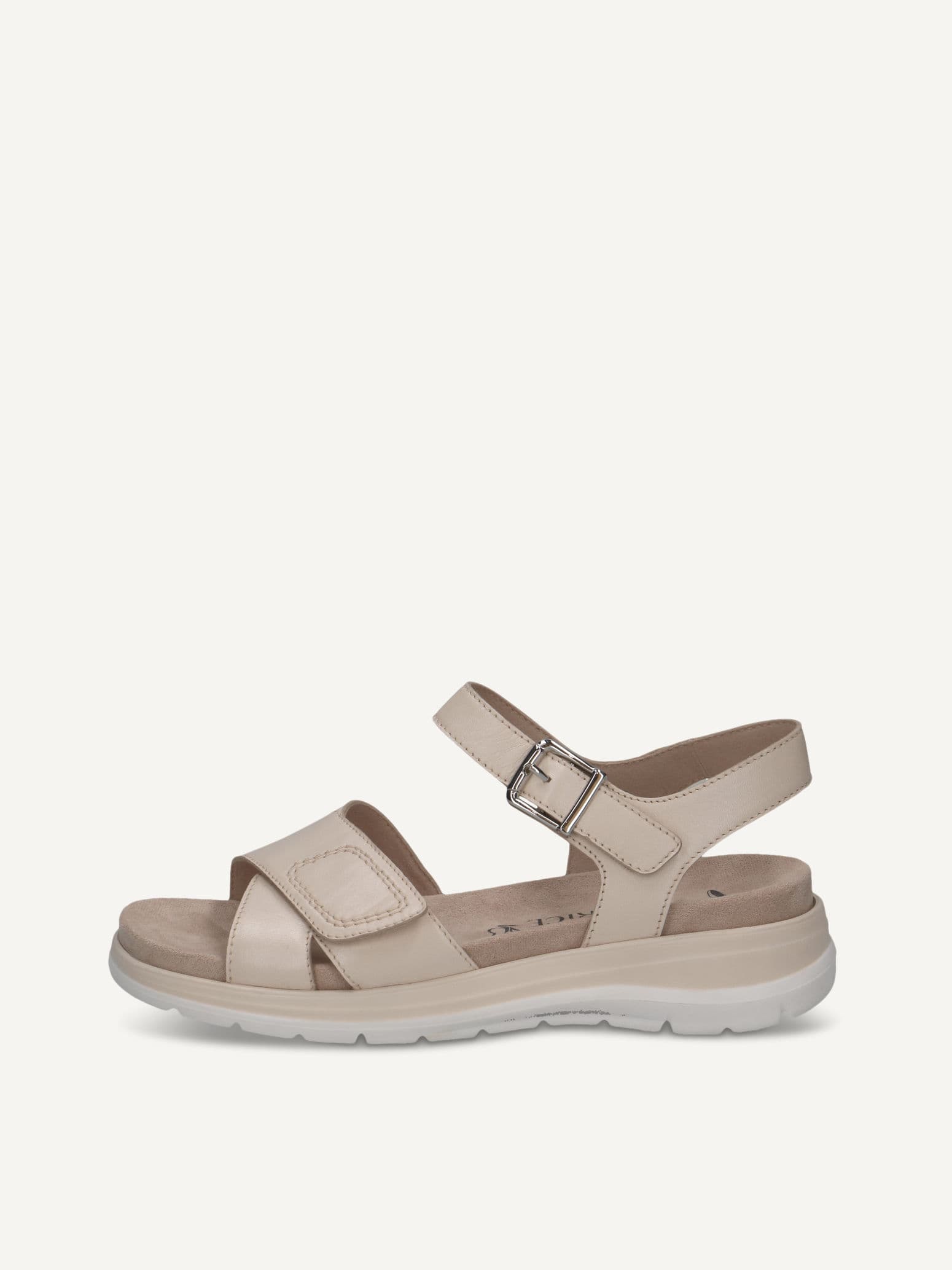 CAPRICE Sandal, beige, made of Leather without heel, Size 42