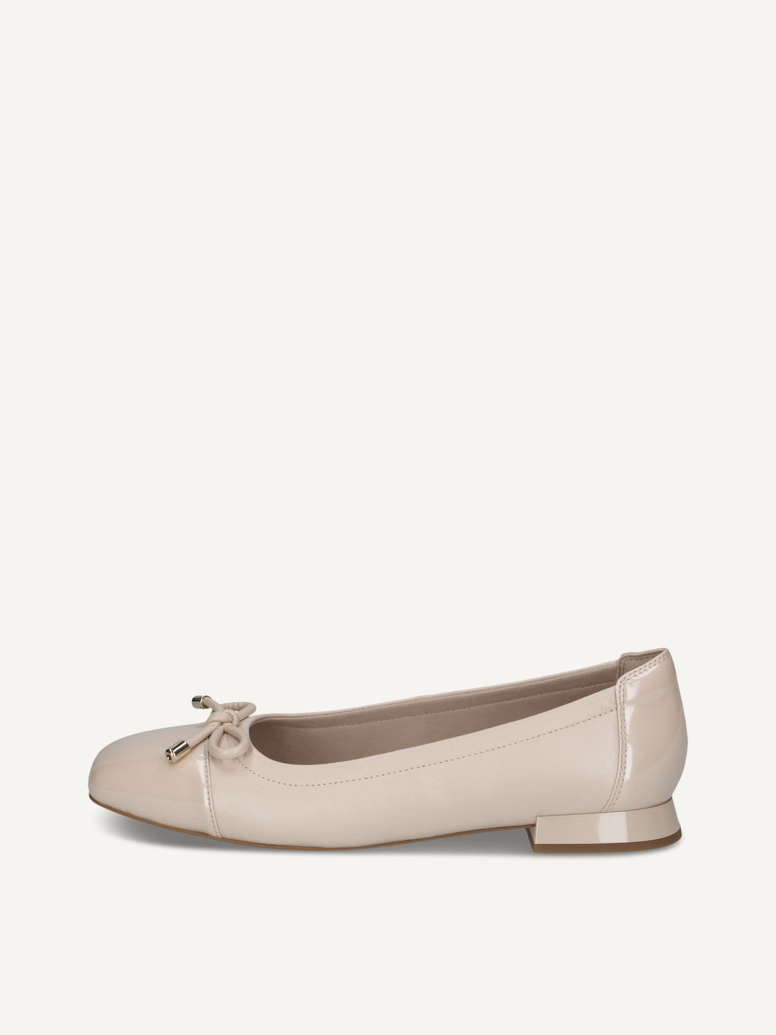 CAPRICE Ballerina, beige, made of Leather with Trapeze heel, Size 39