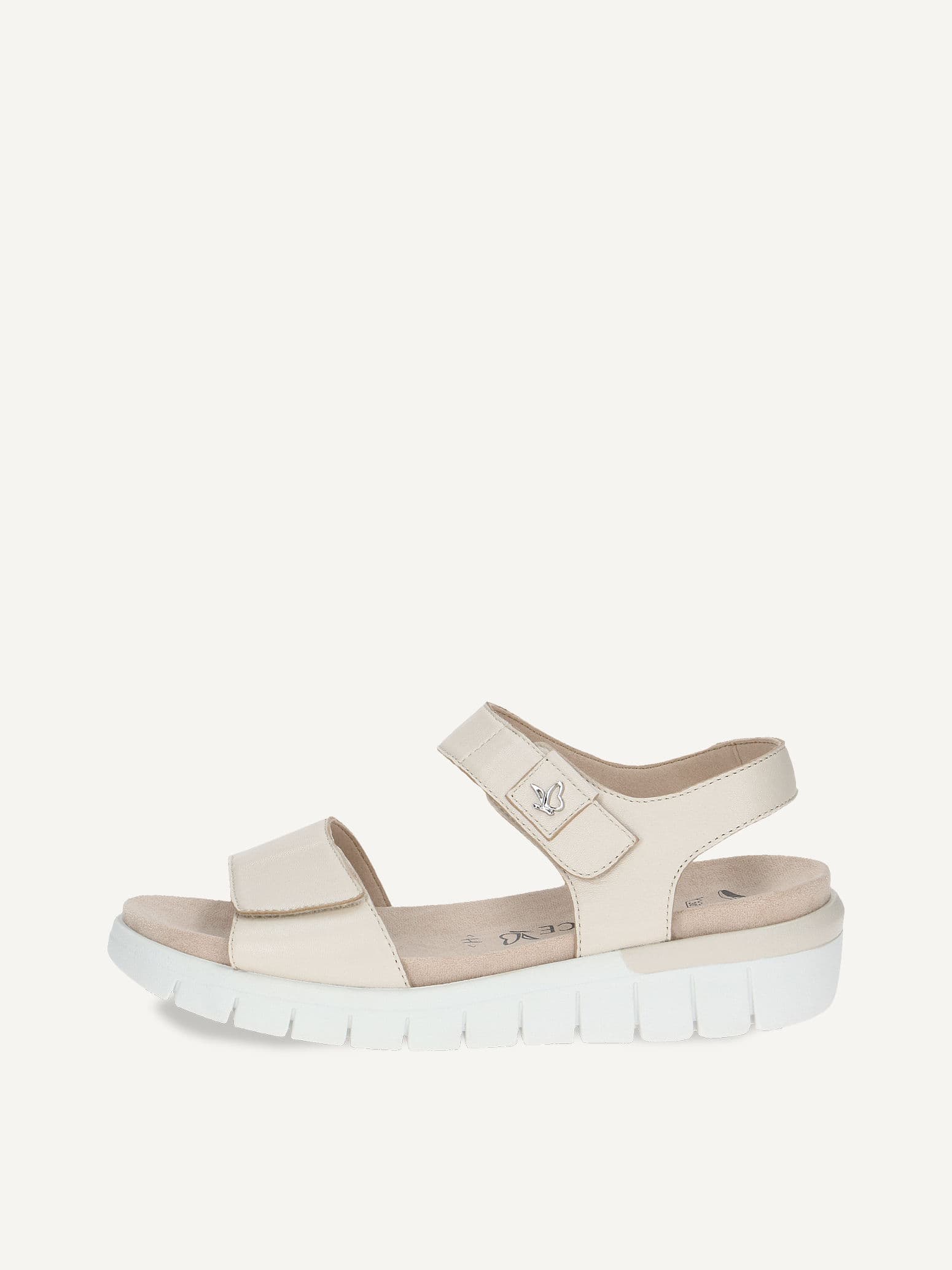 CAPRICE Sandal, beige, made of Leather without heel, Size 37
