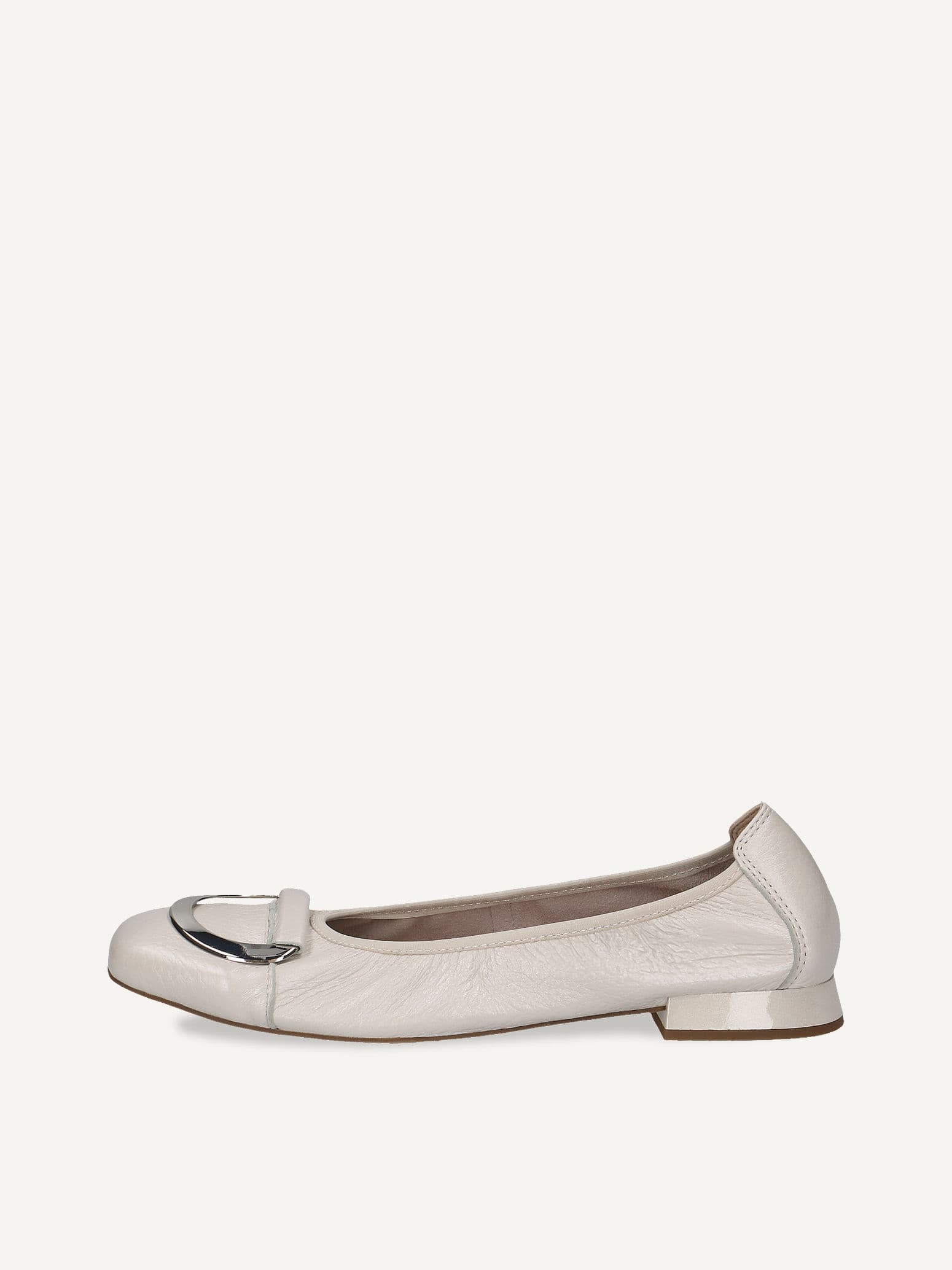 CAPRICE Ballerina, white, made of Leather with Trapeze heel, Size 37