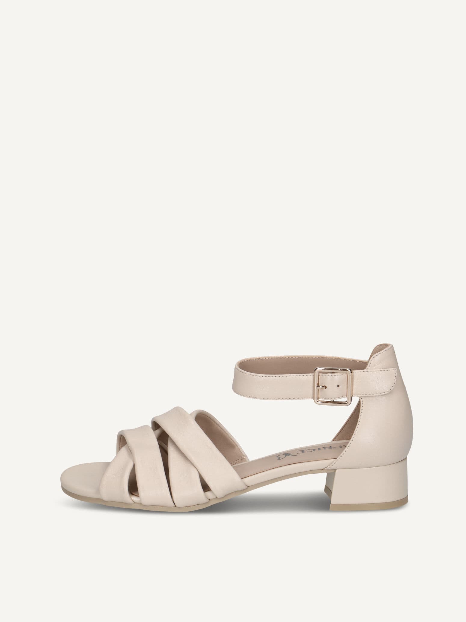 CAPRICE Heeled sandal, beige, made of Leather with Block heel, Size 40