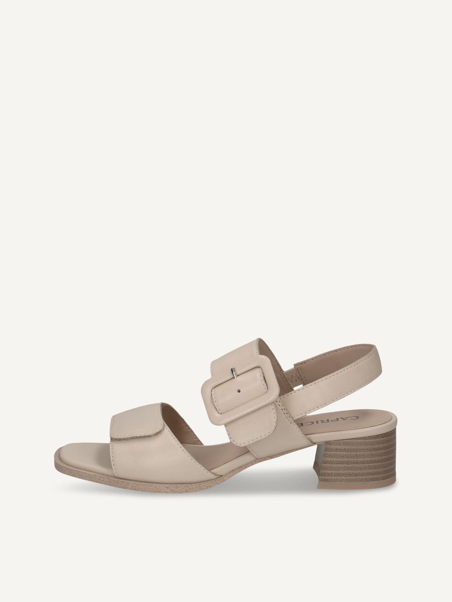 CAPRICE Heeled sandal, white, made of Leather with Trapeze heel, Size 41