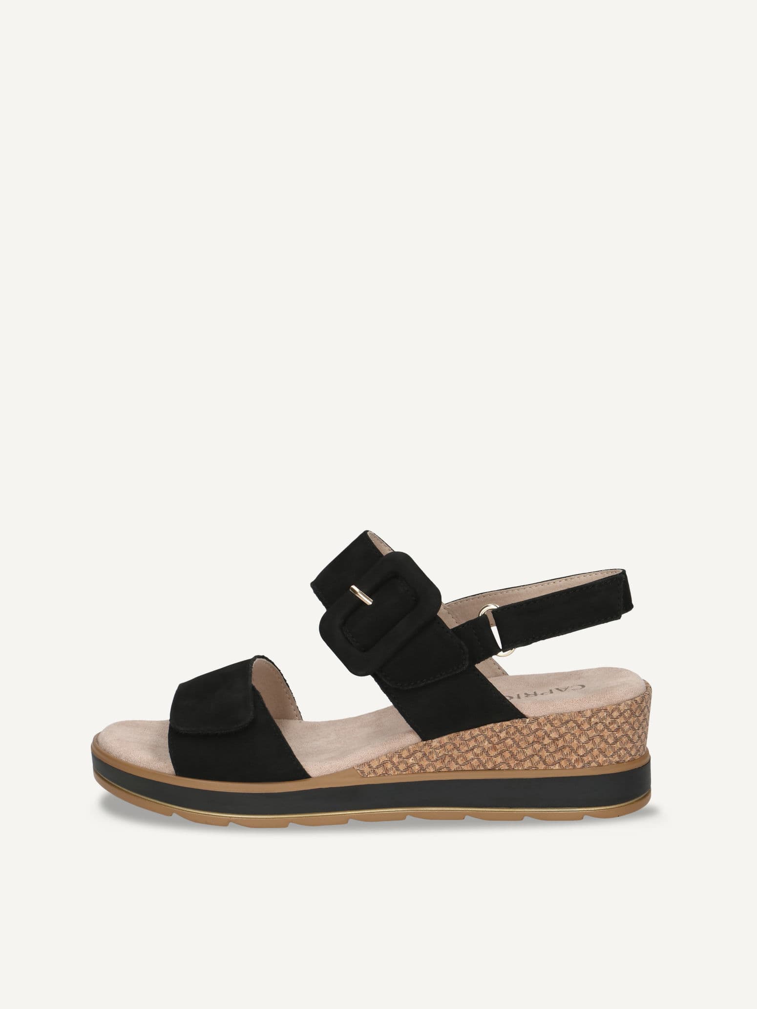 CAPRICE Heeled sandal, black, made of Leather without heel, Size 42