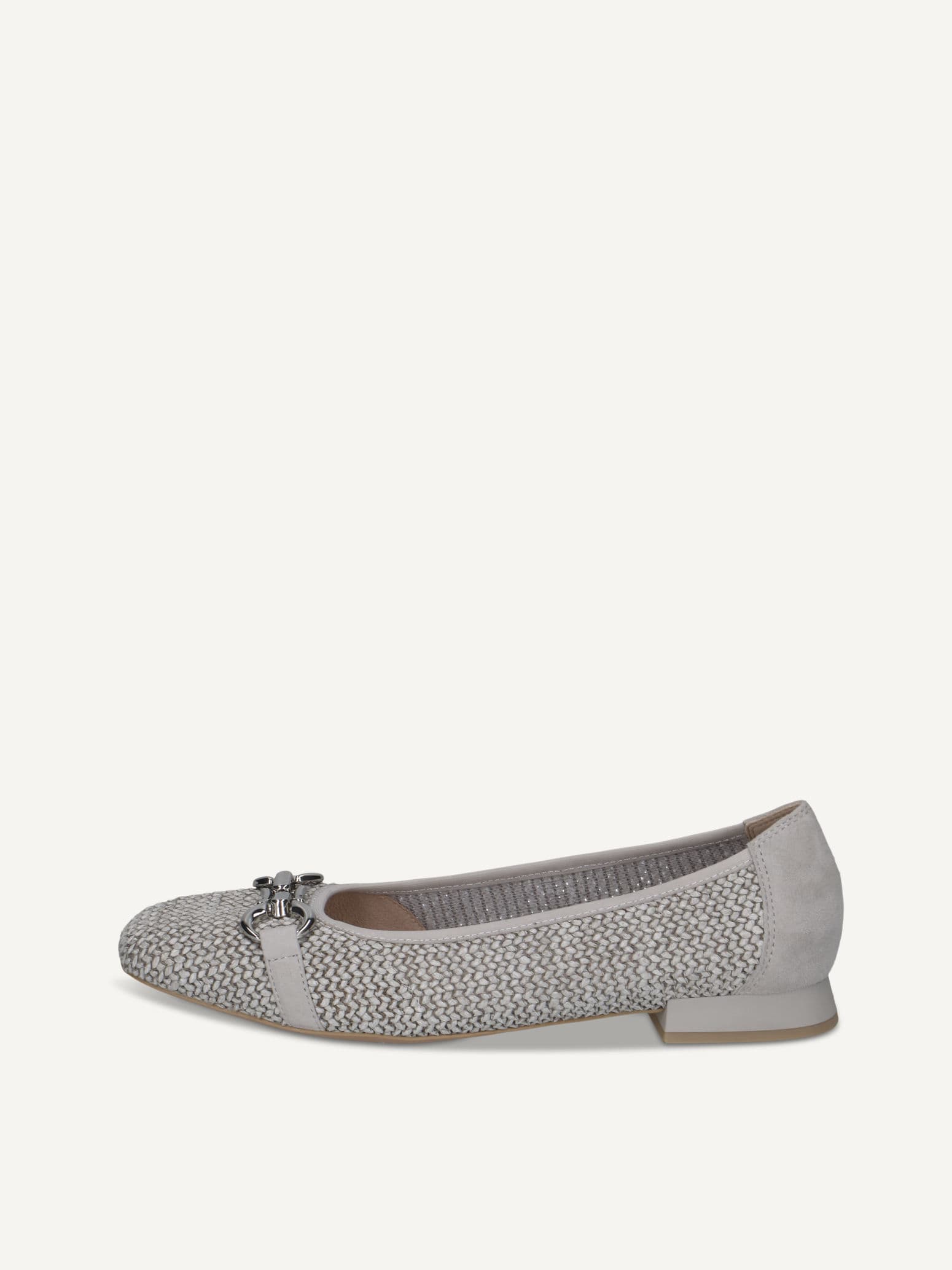 CAPRICE Ballerina, grey, made of Leather and synthetic with Trapeze heel, Size 37