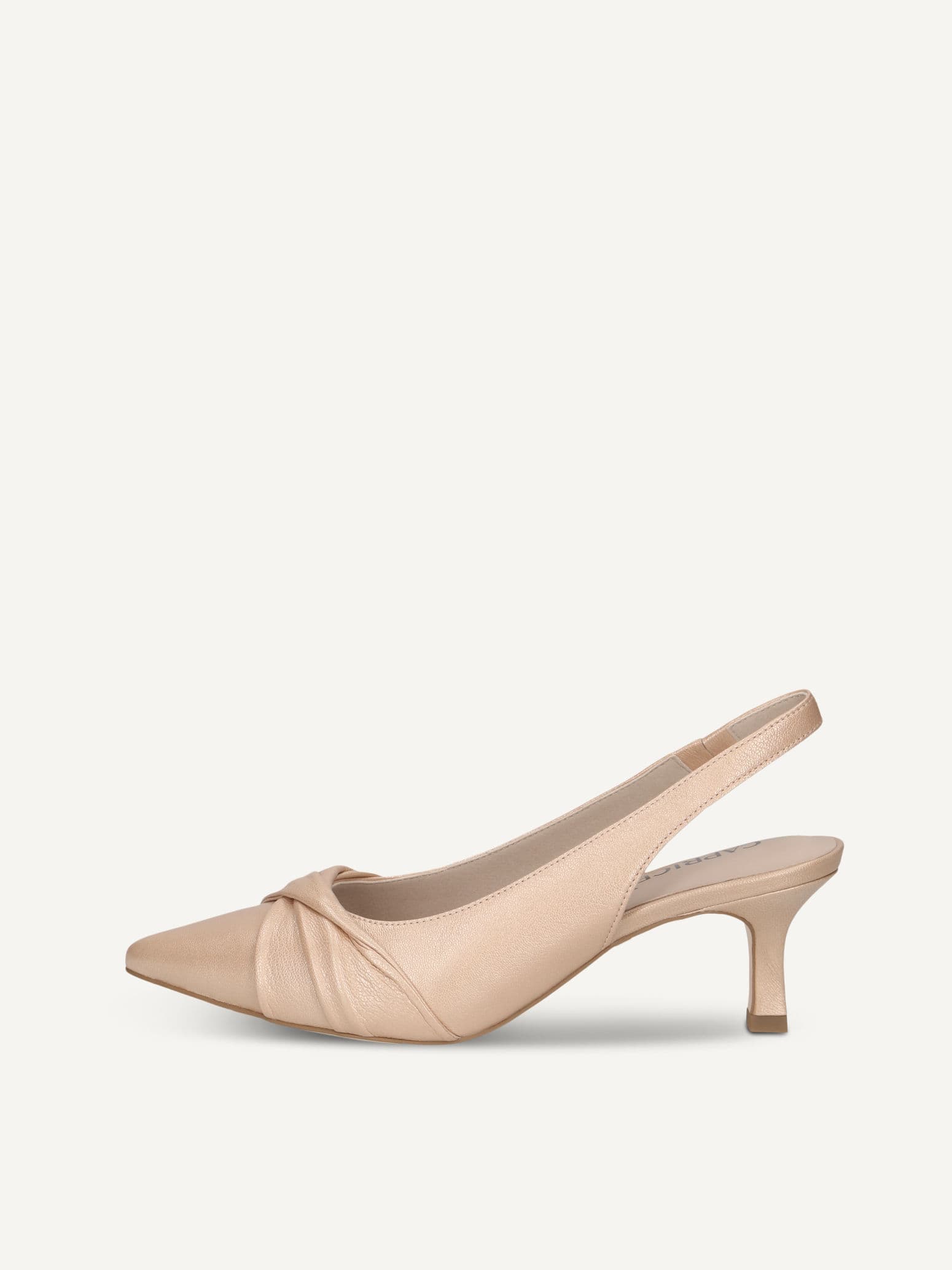 CAPRICE sling pumps, beige, made of Leather with Queenie, Size 36