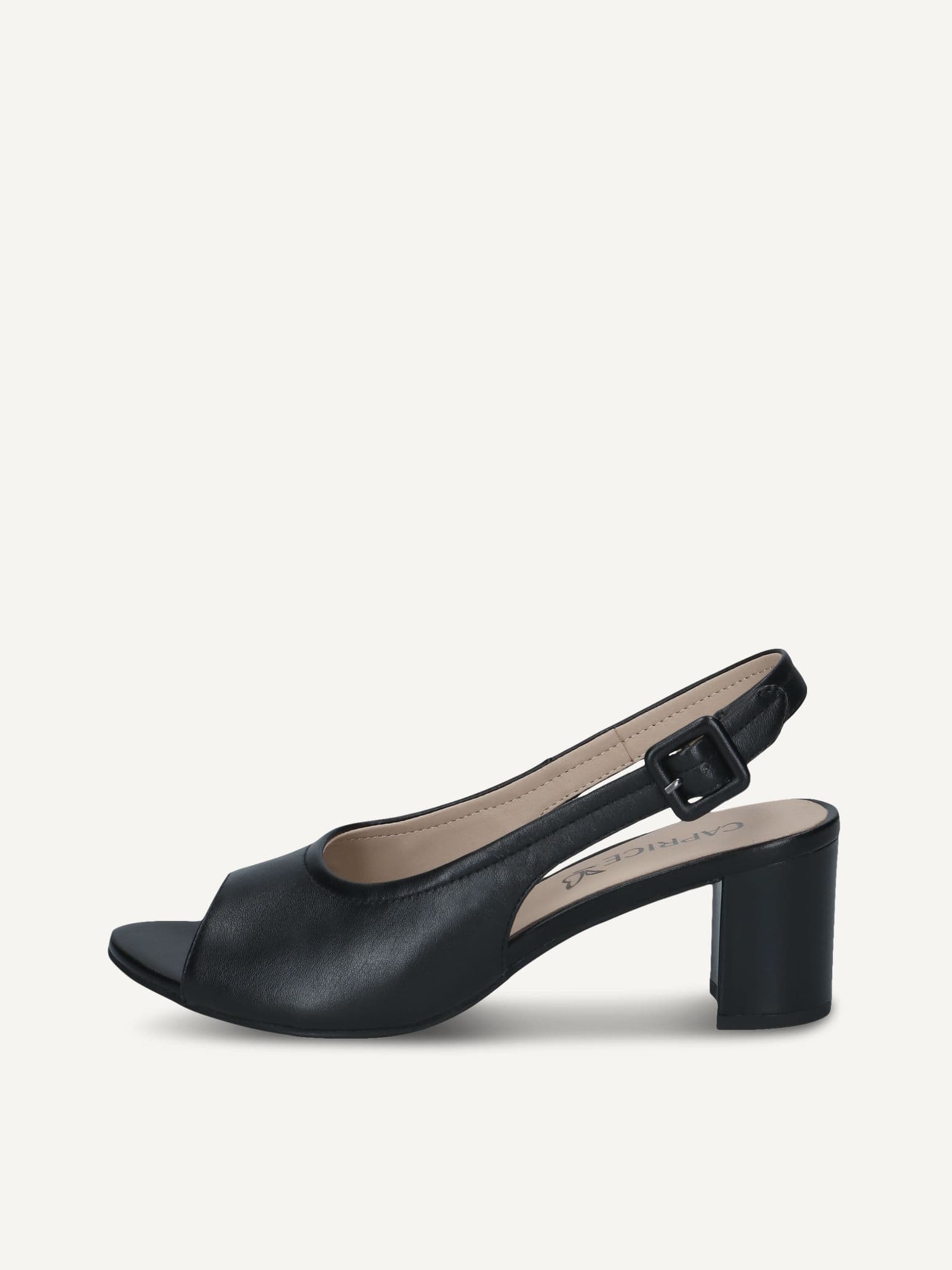 CAPRICE Heeled sandal, black, made of Leather with Block heel, Size 40.5