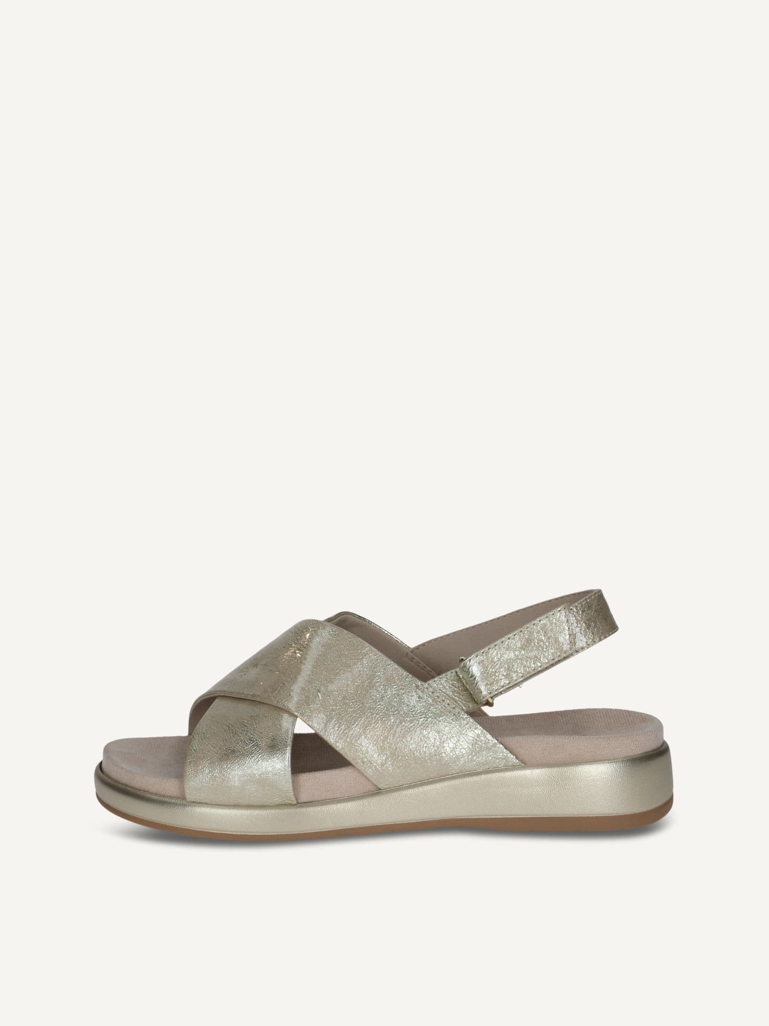 CAPRICE Sandal, metallic, made of Leather without heel, Size 39