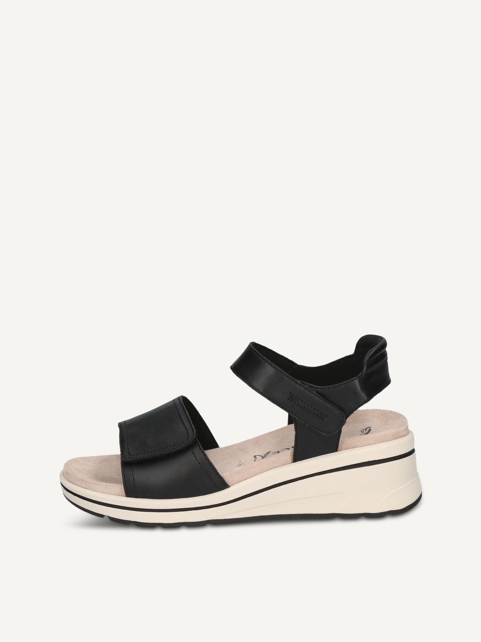 CAPRICE Heeled sandal, black, made of Leather with Wedge heel, Size 39