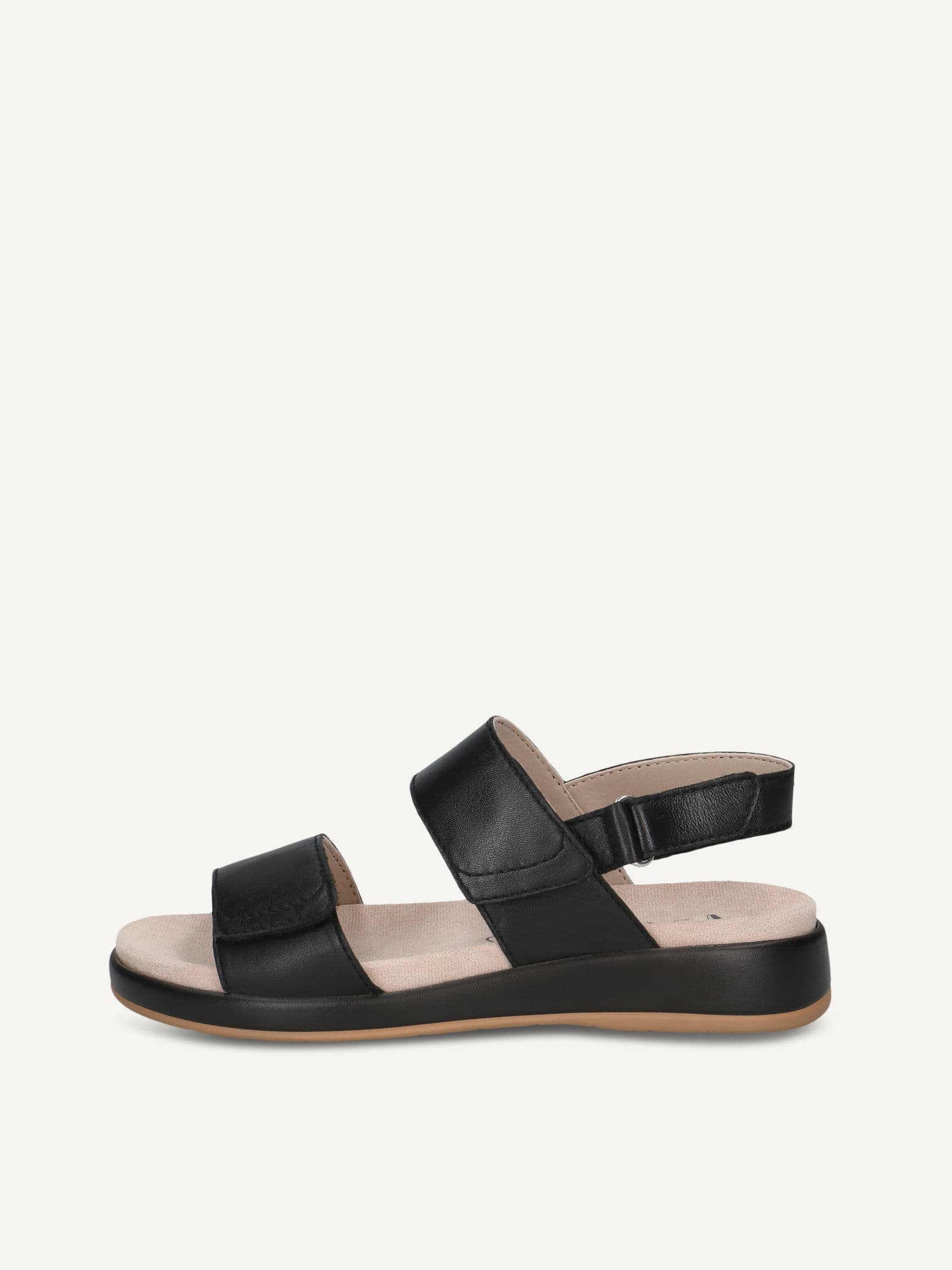 CAPRICE Sandal, black, made of Leather without heel, Size 40