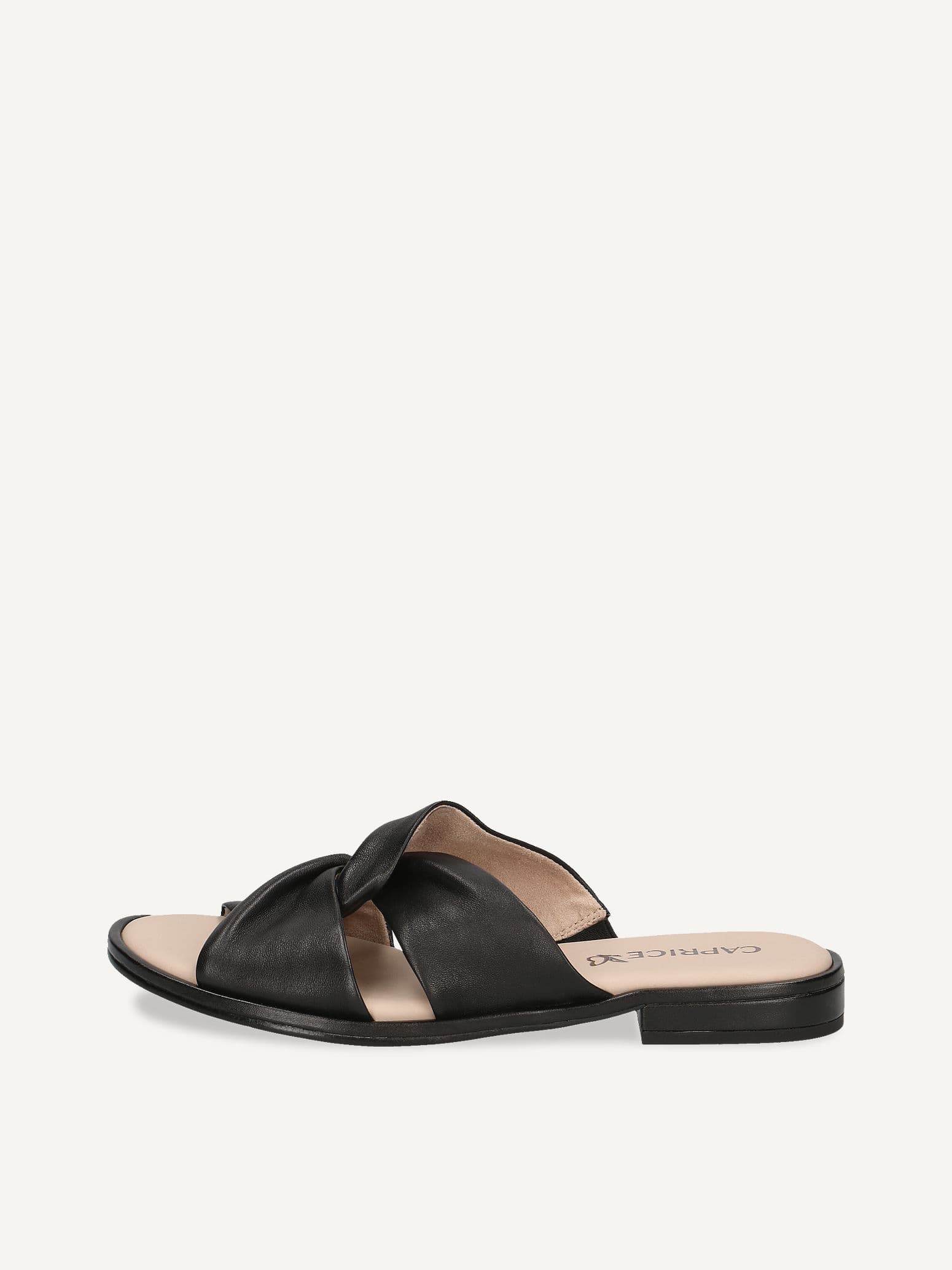 CAPRICE Mule, black, made of Leather with Block heel, Size 41