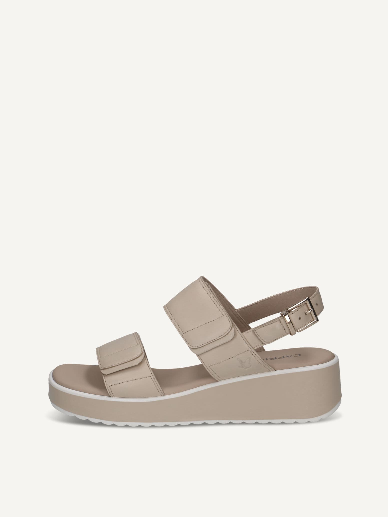 CAPRICE Sandal, white, made of Leather with Wedge heel, Size 41