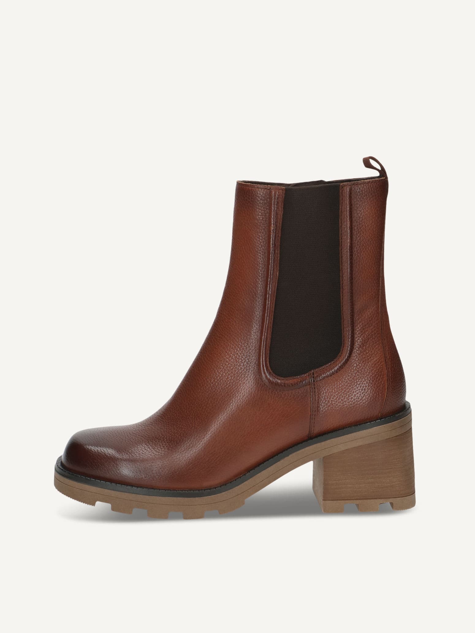 CAPRICE Bootie, brown, made of Leather with Block heel, Size 41