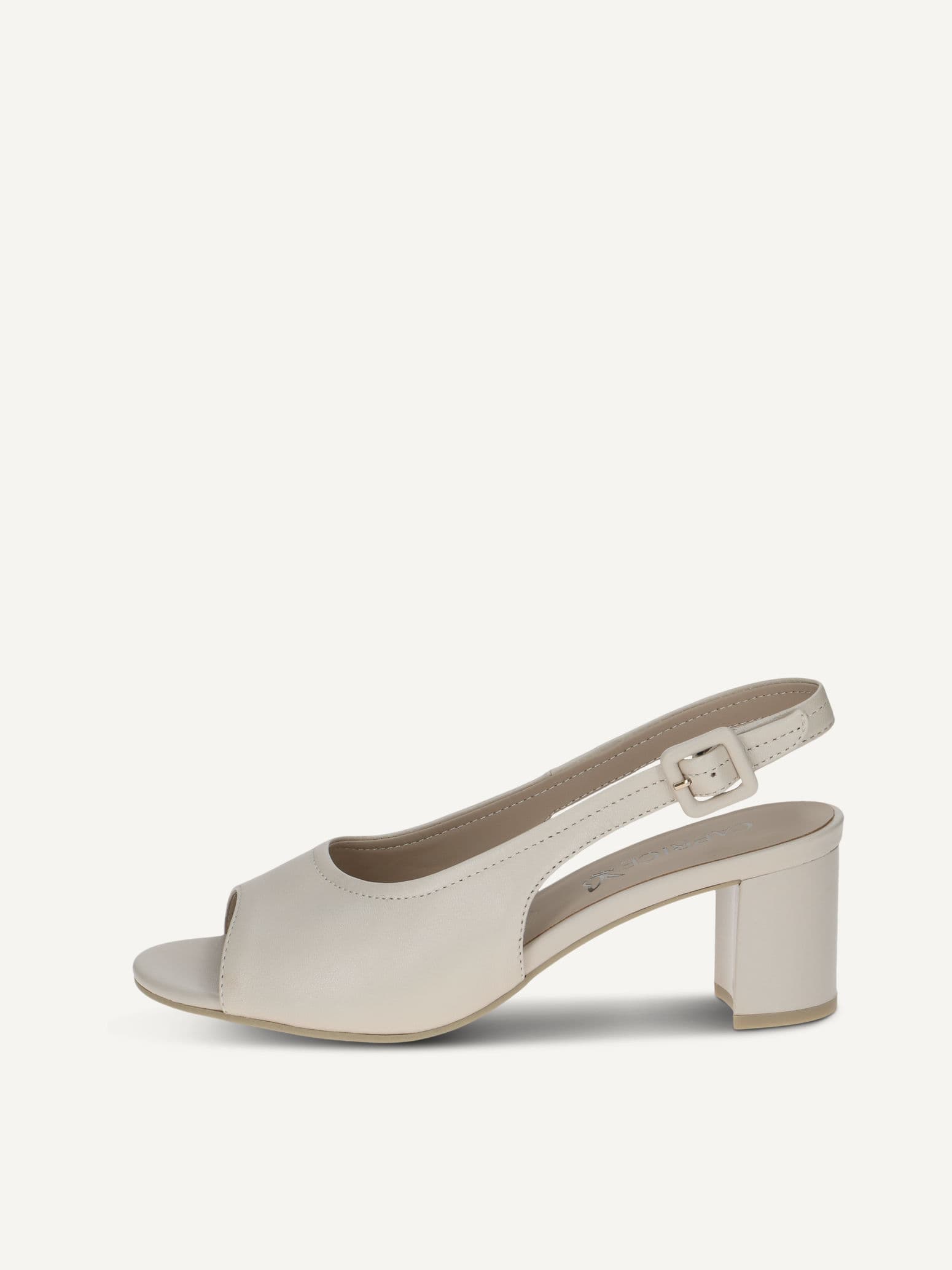 CAPRICE Heeled sandal, beige, made of Leather with Block heel, Size 40