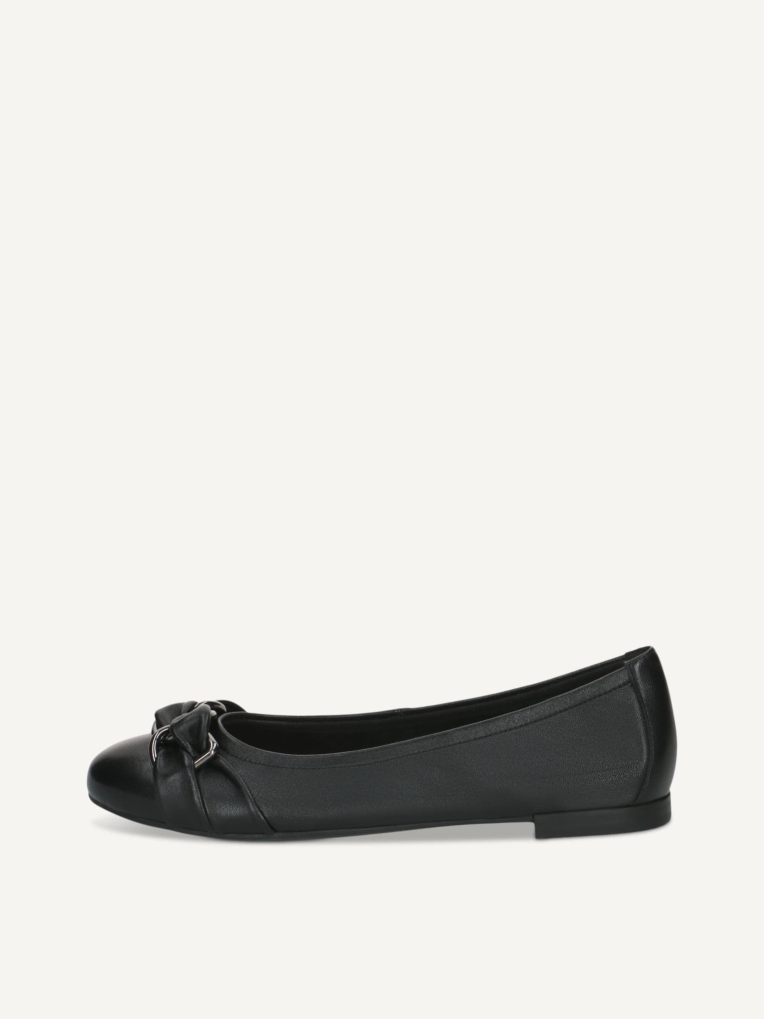 CAPRICE Ballerina, black, made of Leather with Block heel, Size 36