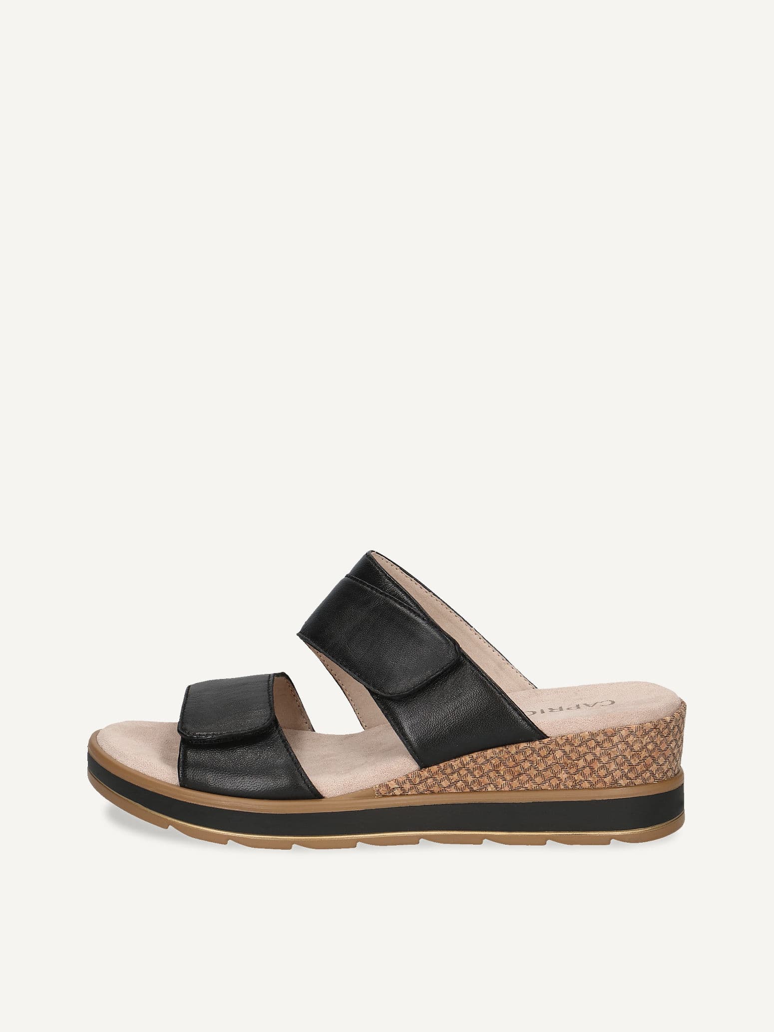CAPRICE Mule, black, made of Leather without heel, Size 36