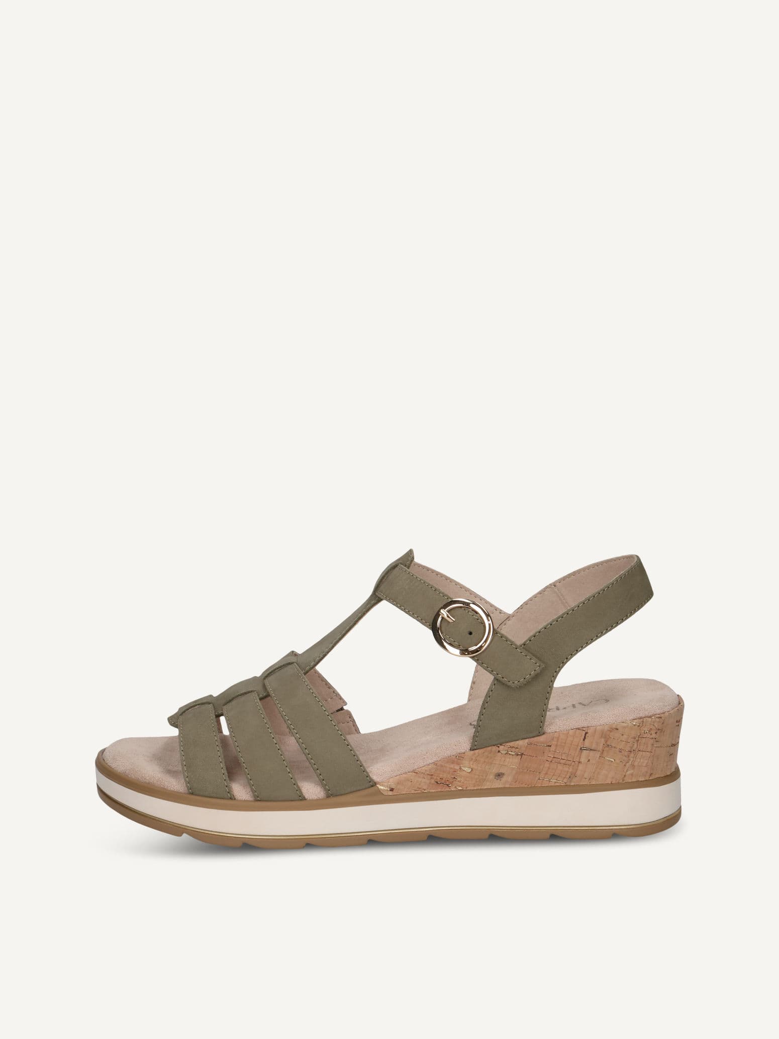 CAPRICE Heeled sandal, khaki, made of Leather without heel, Size 41