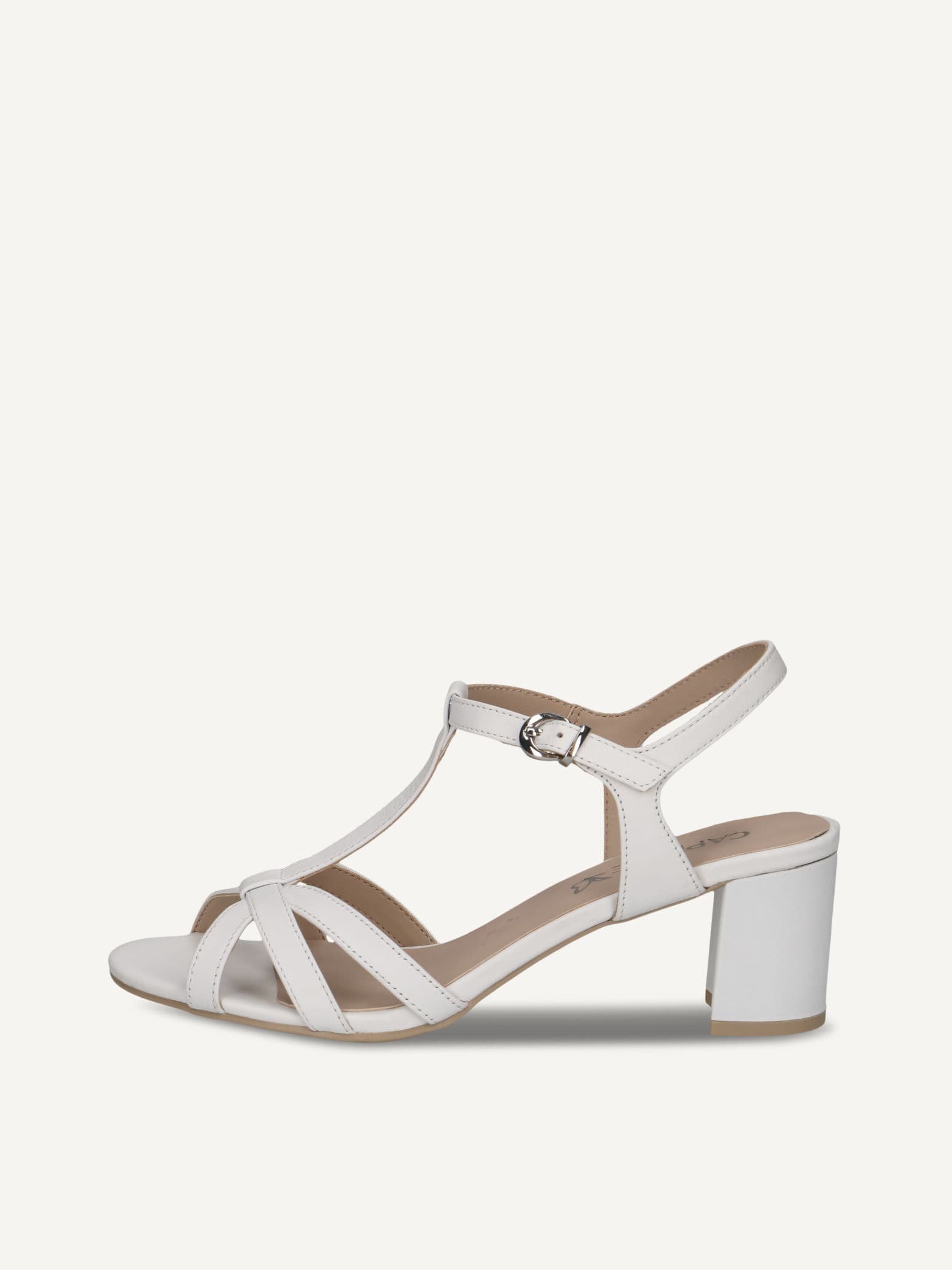 CAPRICE Heeled sandal, white, made of Leather with Block heel, Size 40