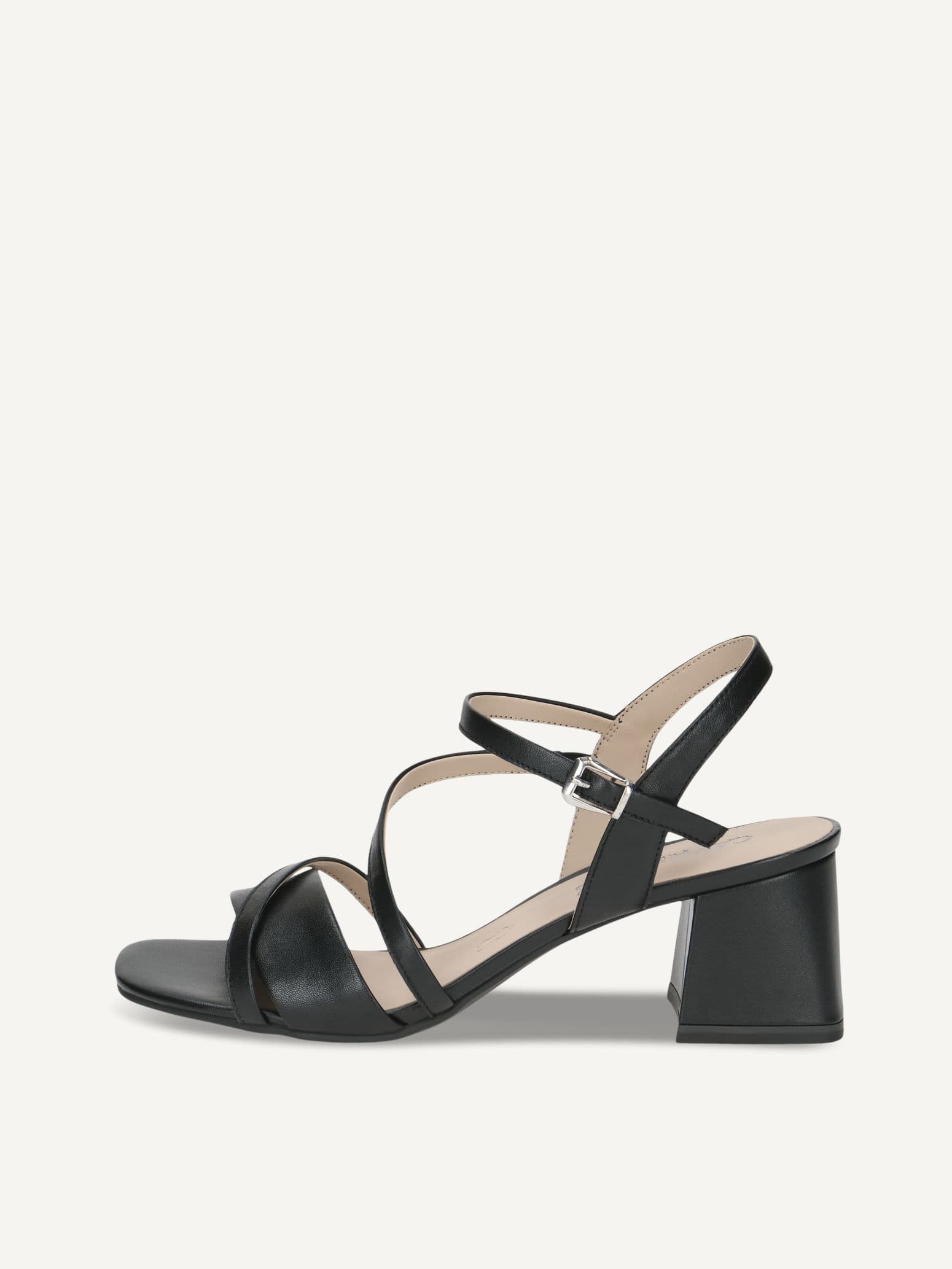 CAPRICE Heeled sandal, black, made of Leather with Block heel, Size 40