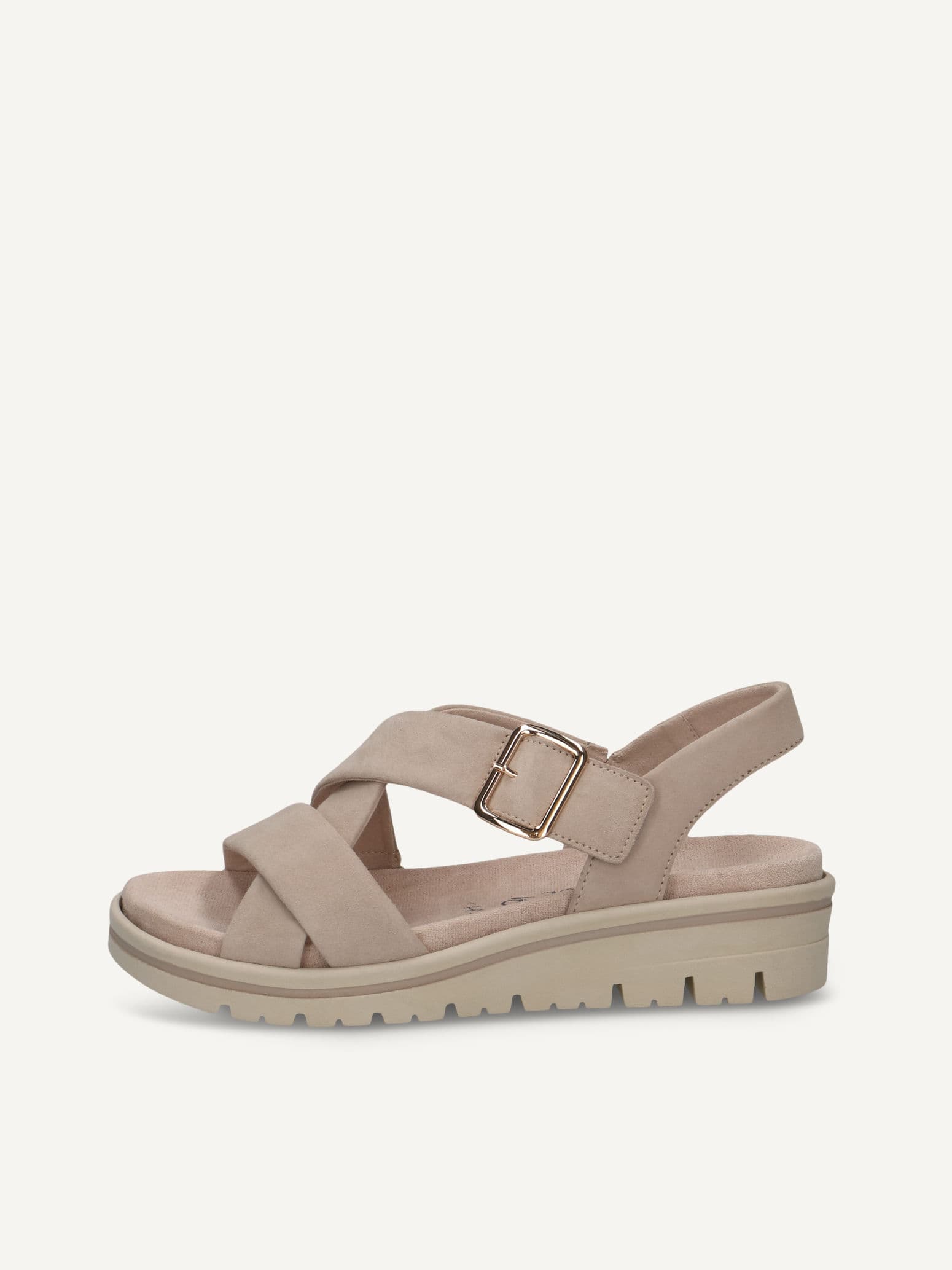 CAPRICE Sandal, beige, made of Leather with Wedge heel, Size 36