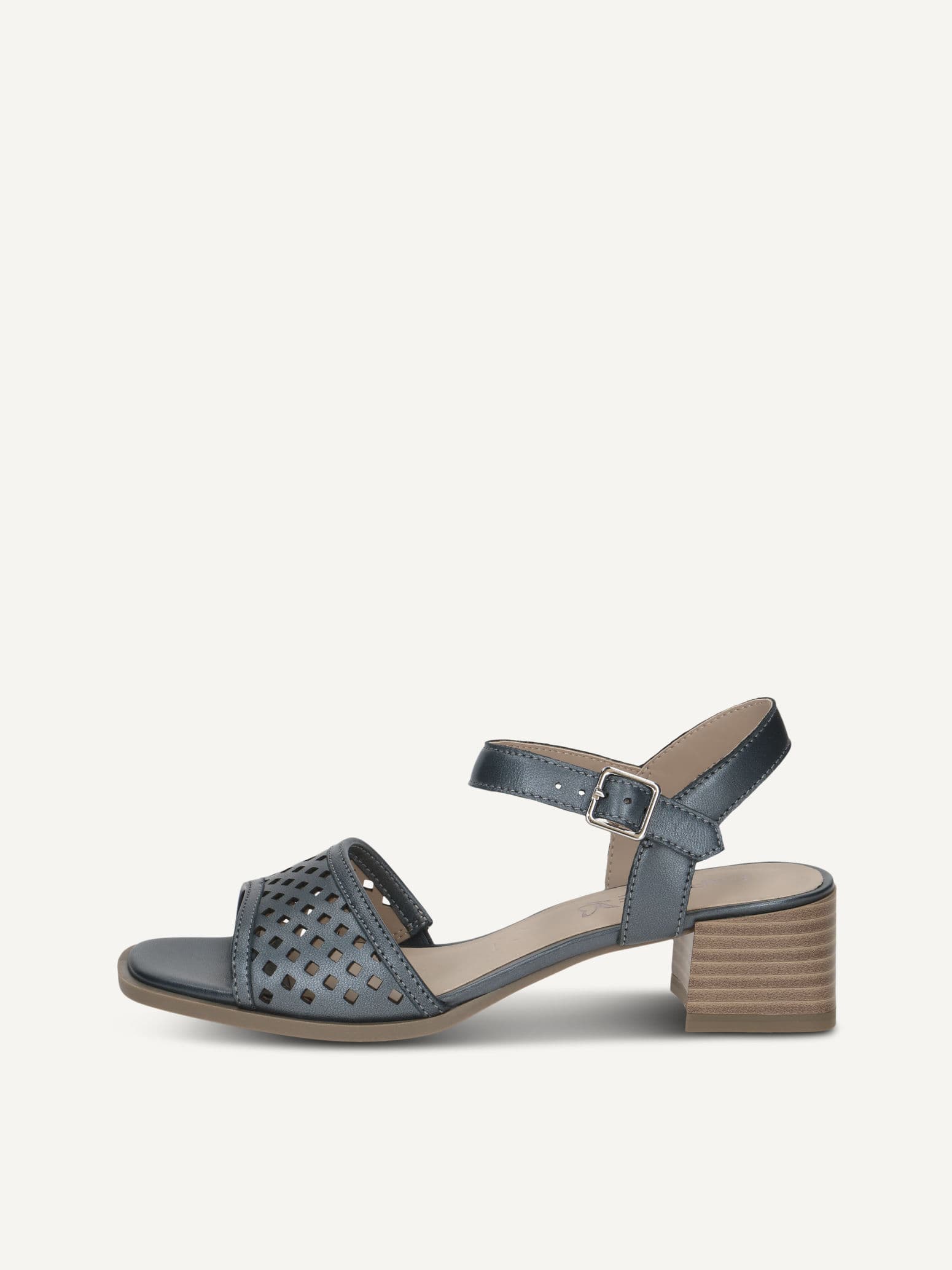 CAPRICE Heeled sandal, blue, made of Leather with Trapeze heel, Size 36