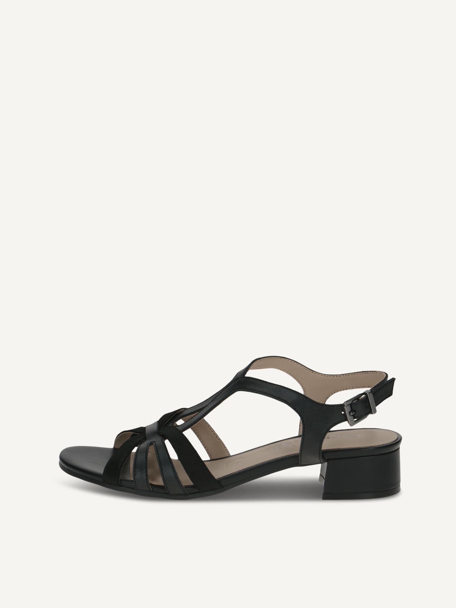 CAPRICE Heeled sandal, black, made of Leather with Block heel, Size 41