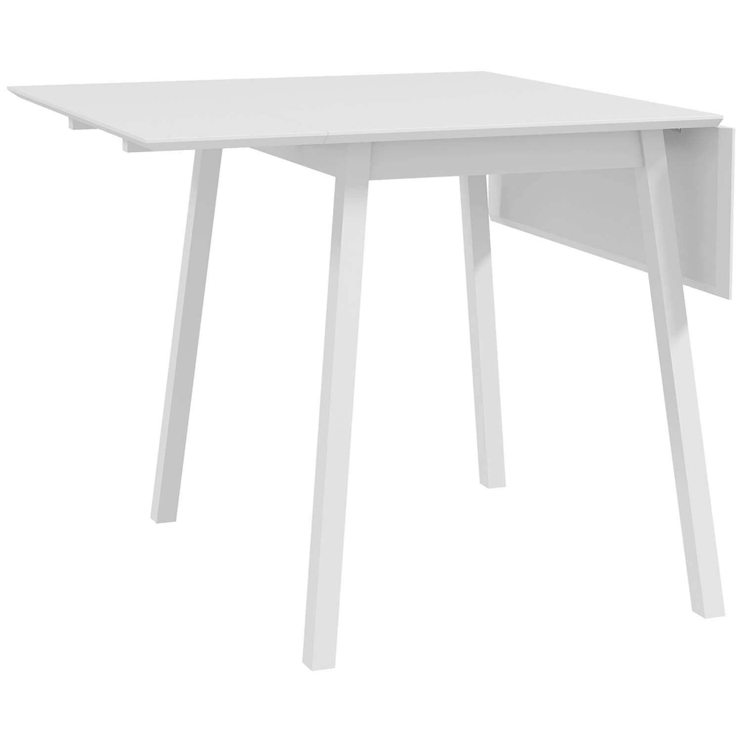 Kokoontaittuva ruokapöytä pieniin huoneisiin, valkoinen puu 110x86x75 cm