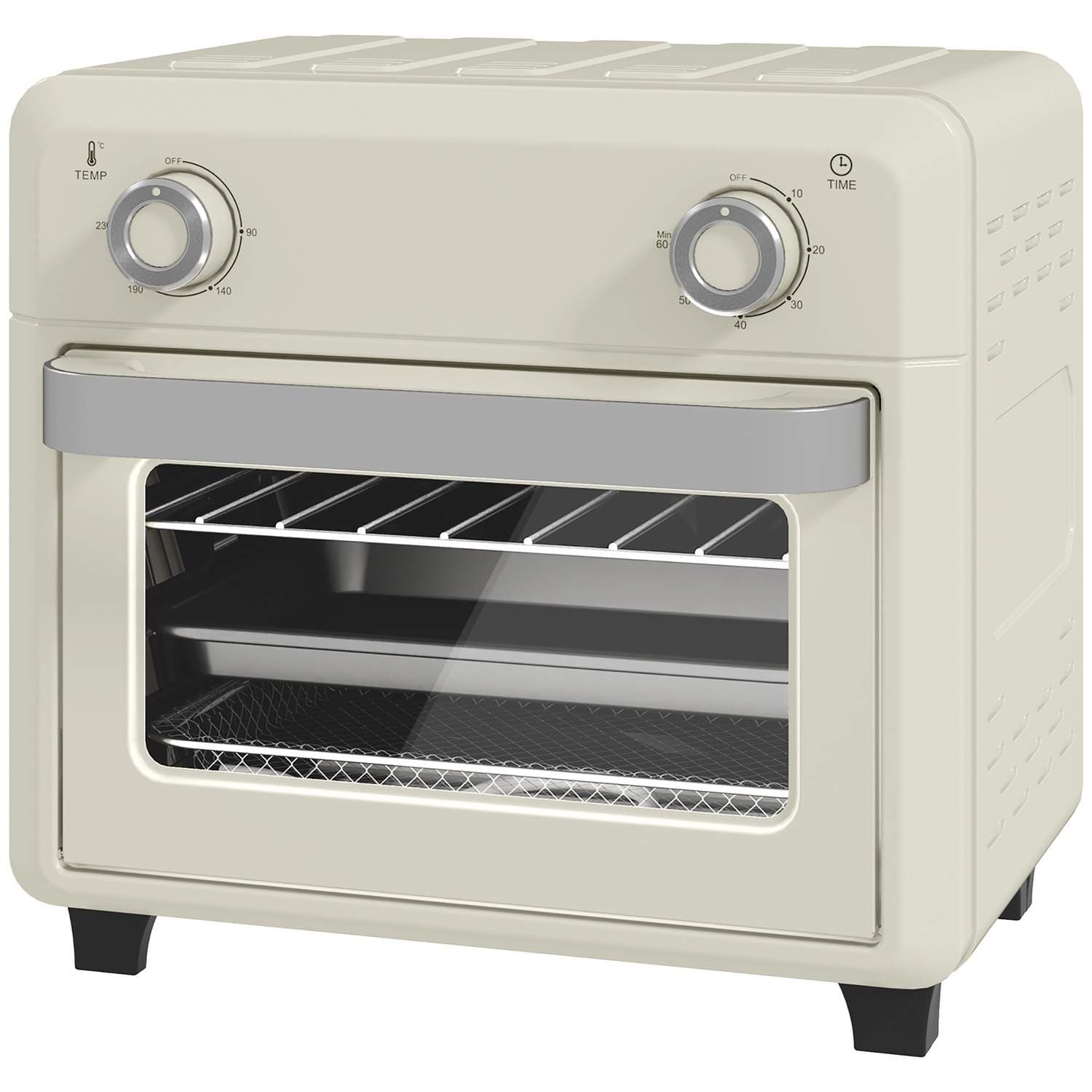 Miniuuni kiertoilmalla 10L 2 in 1 miniuuni uuniritilällä, uunipelti ja murupelti, 80°C-230°C kuumailmakeitin kosketusnäytöllä, a