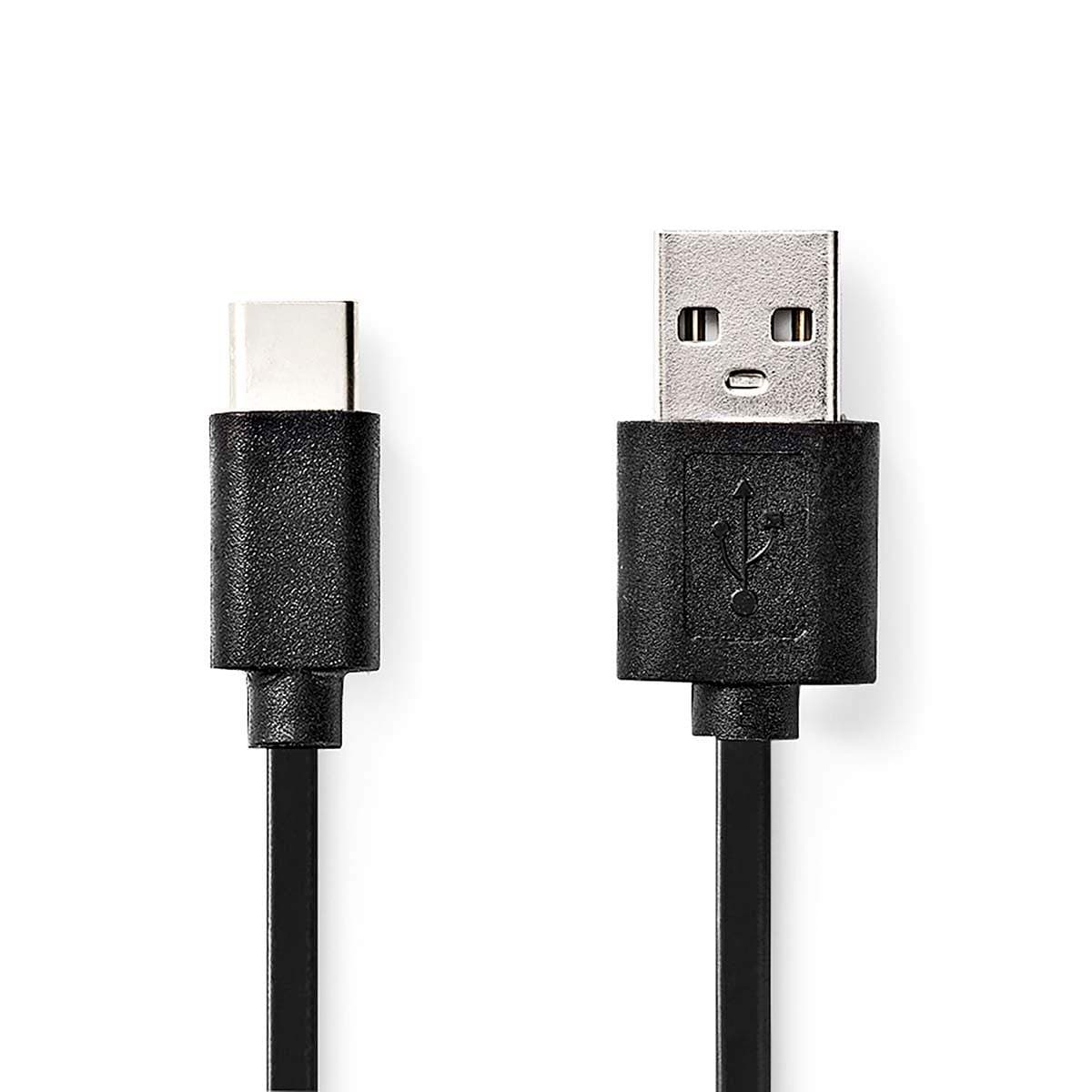 USB kaapeli | USB 2.0 | USB-A Uros | USB-C™ Uros | 15 W | 480 Mbps | Niklattu | 3.00 m | Pyöreä | PVC | Musta | Label